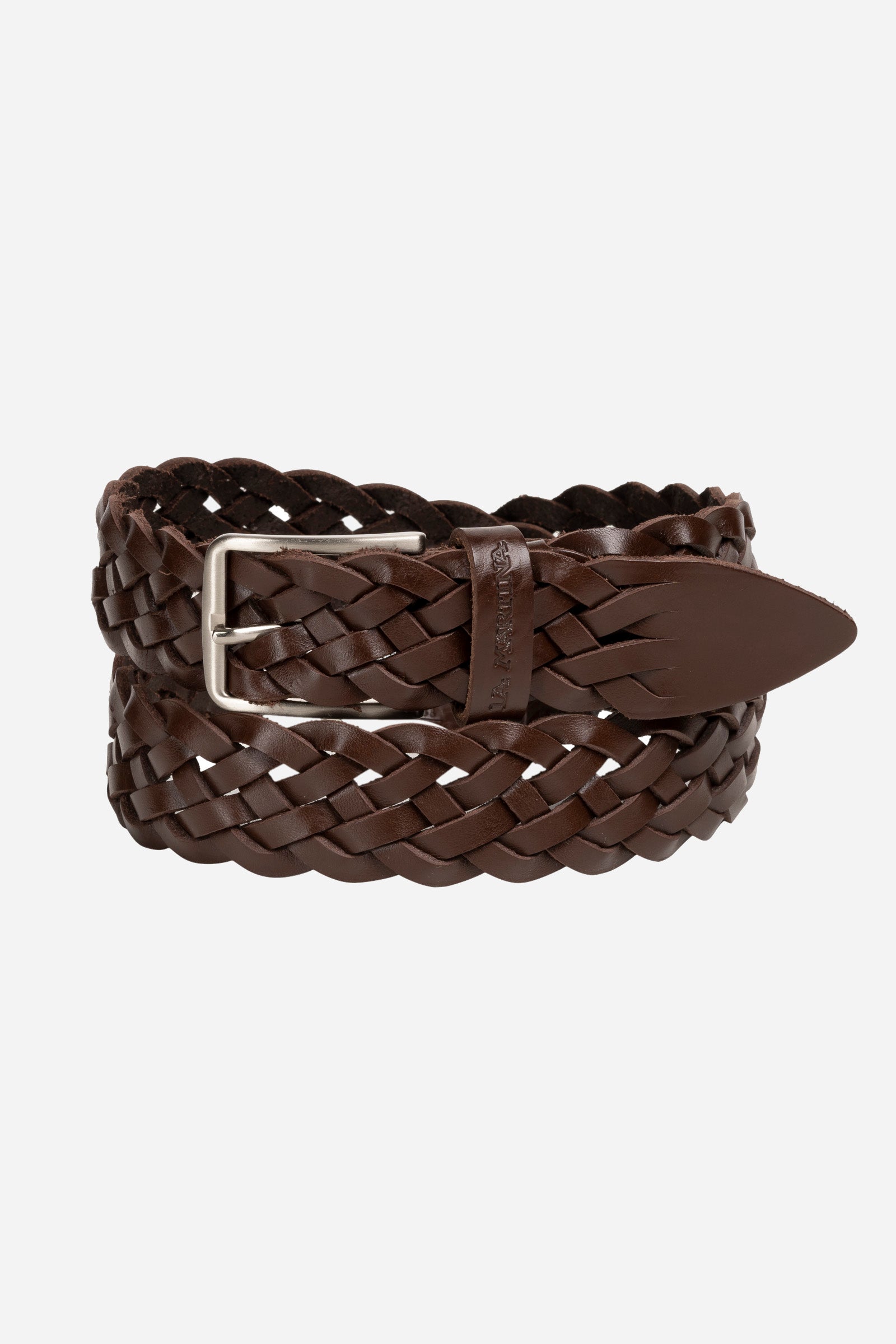 Ceinture en cuir marron uni