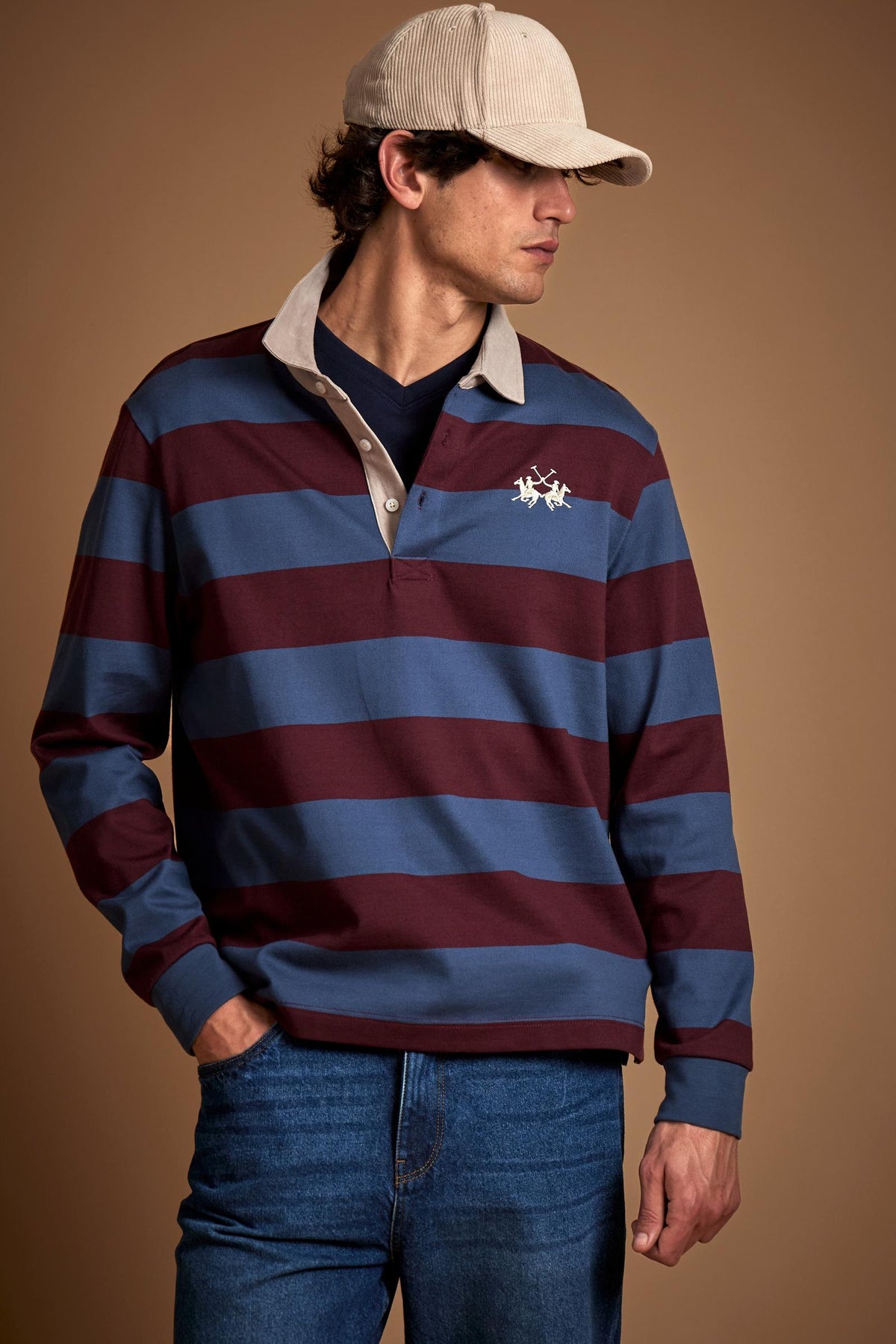 Men's long-sleeve rugby polo Dalmacio