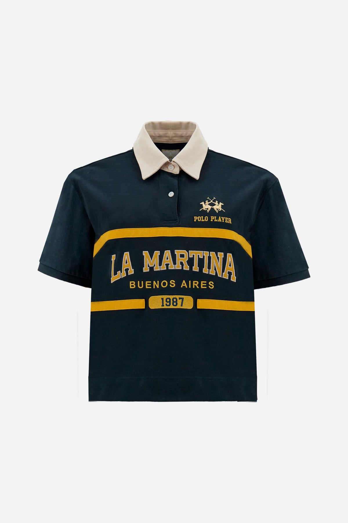 Women's short sleeve cotton jersey polo shirt Polo player - Etienne