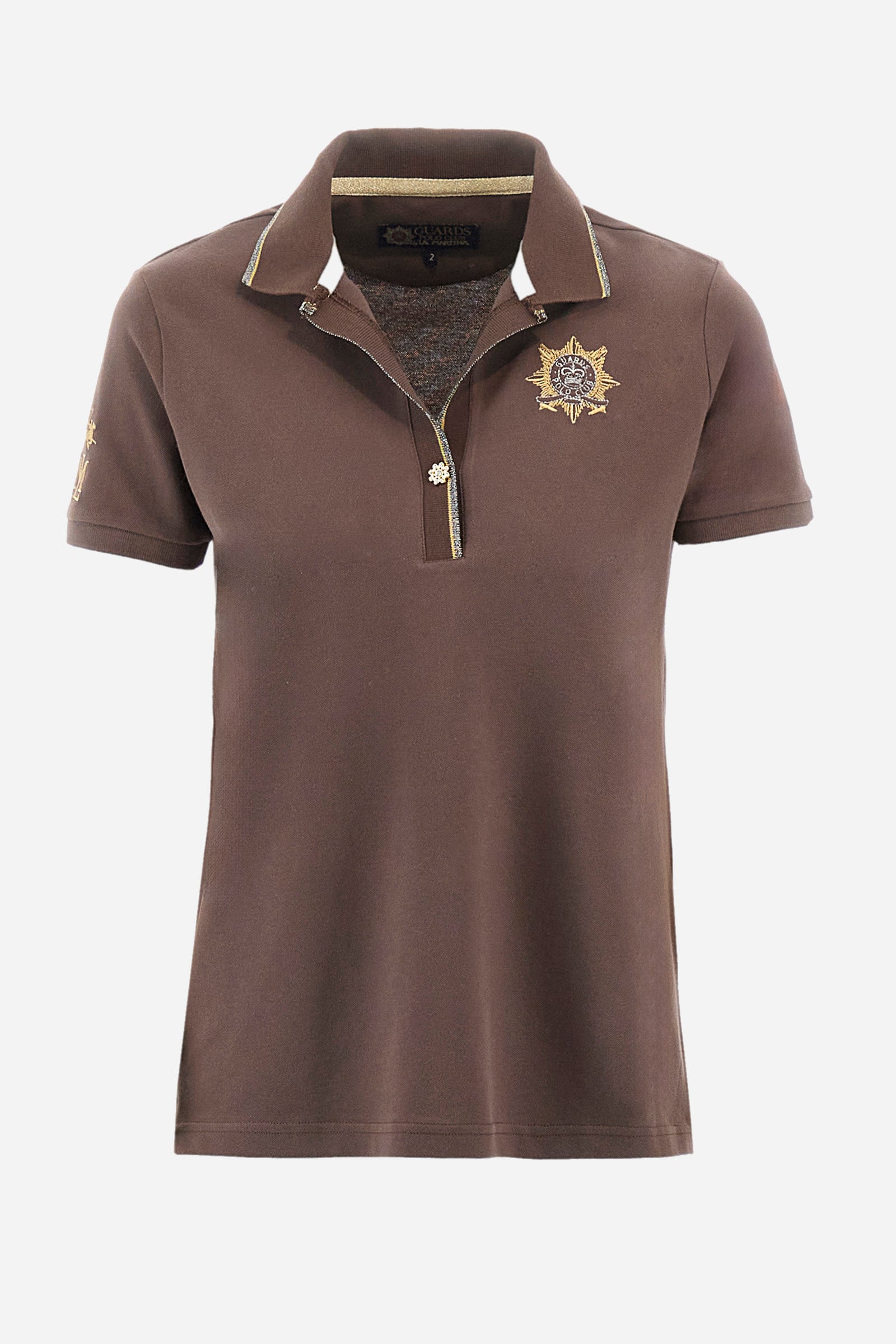 Regular-fit Guards polo shirt in elasticated cotton - Yawa