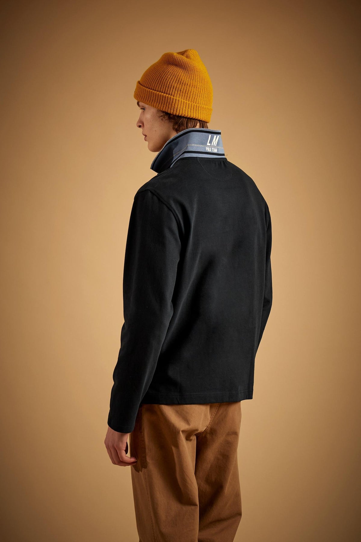 Herren-Polo aus Baumwolle mit langen Ärmeln Flaviano