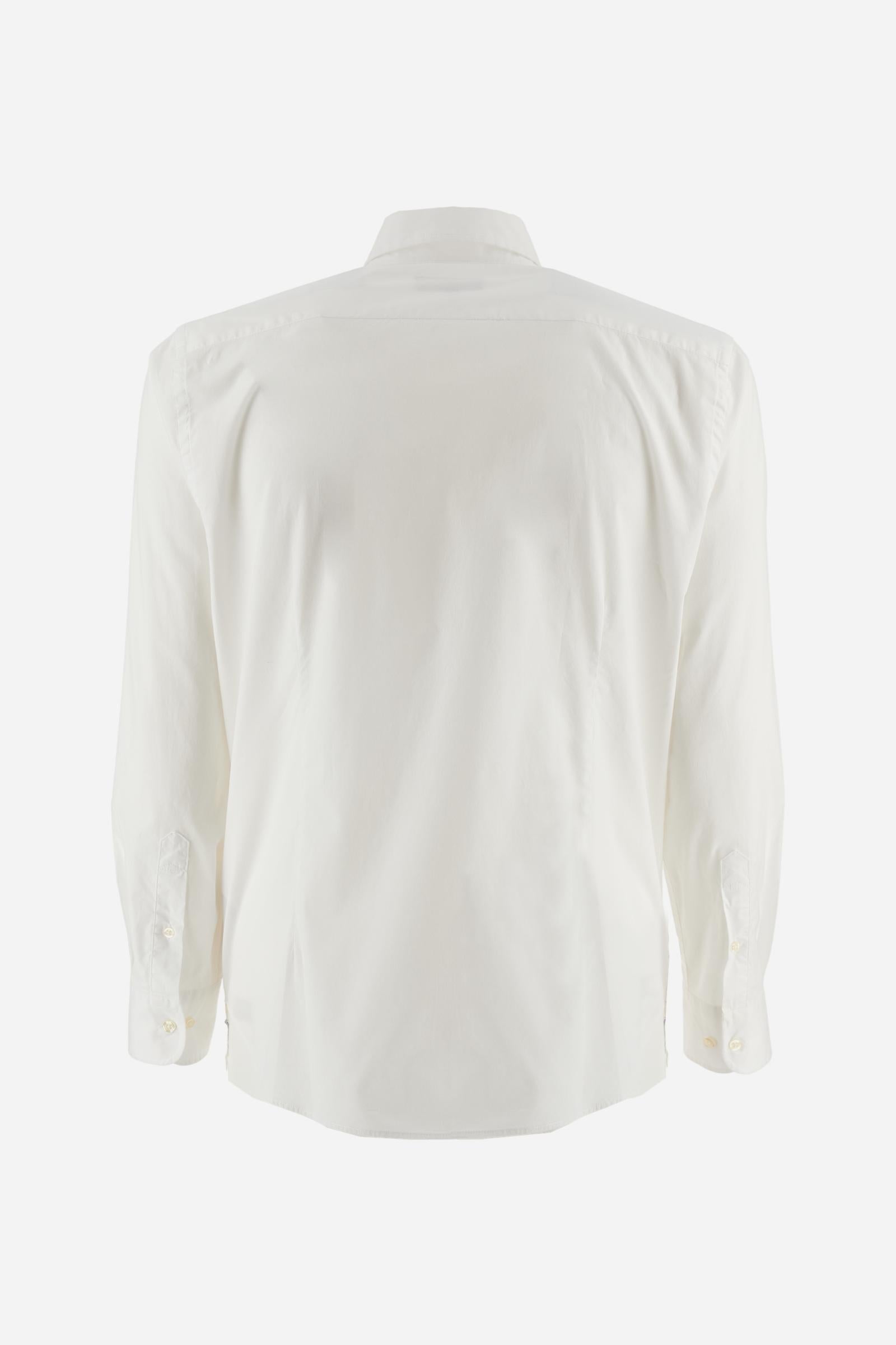 Men's long-sleeved shirt in cotton poplin with a regular-fit and button-down collar                                                                        - Optic White