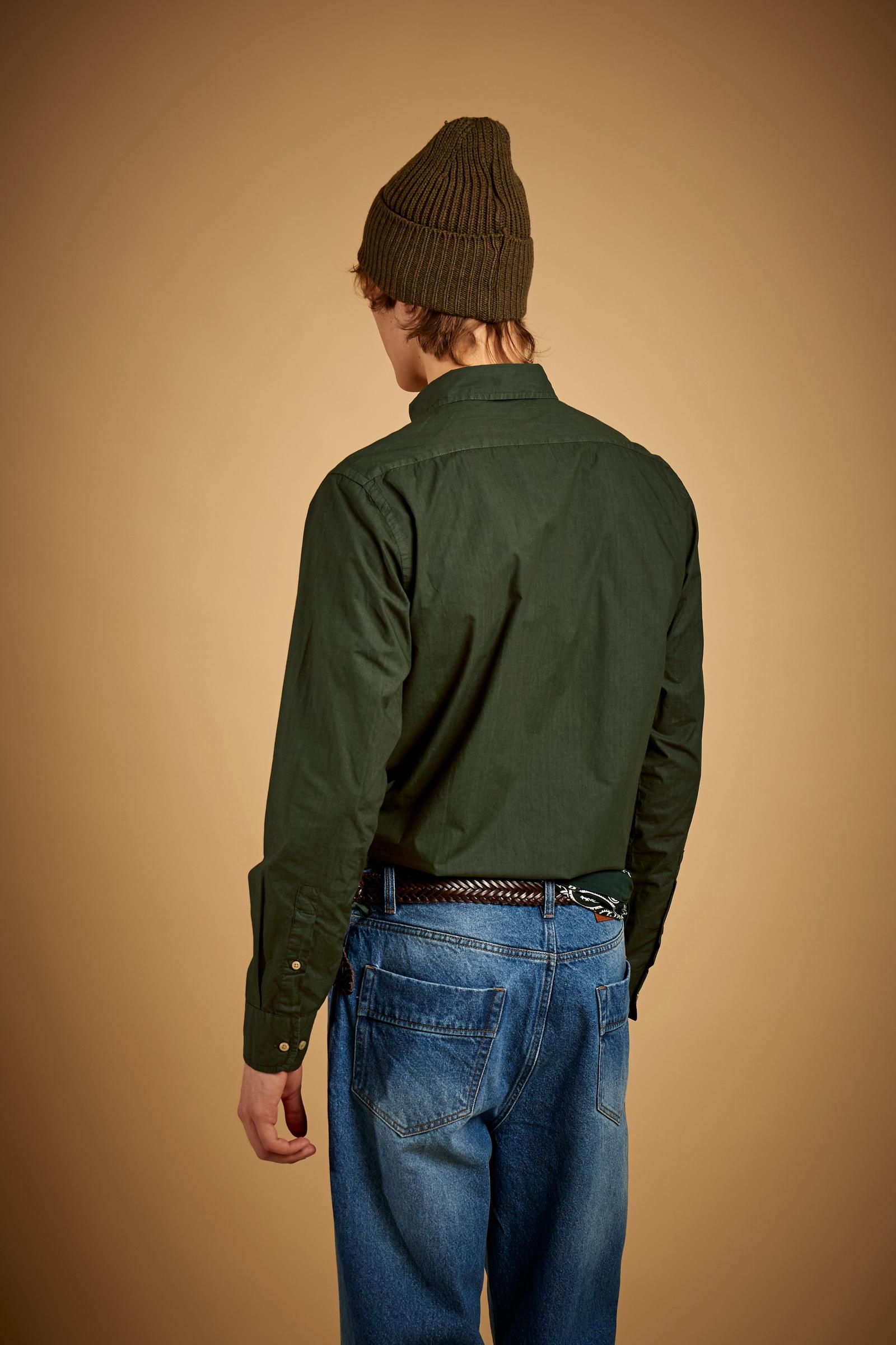 Men's shirt in garment-dyed cotton poplin - Rodolfo