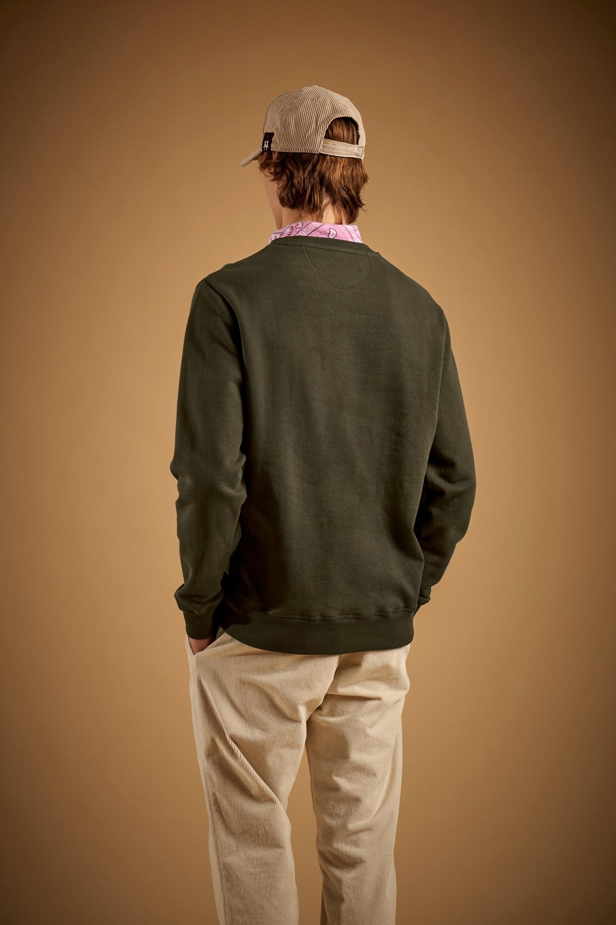 Men's crew neck sweatshirt in brushed cotton - Donato