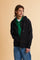Hooded sweatshirt in lightweight unbrushed cotton with front zip and adjustable drawstring hood with metal tips. Kangaroo pockets and ribbed trims. Relaxed regular fit with contrast embroidered logo on the chest. - Black                                                                                                                                                                                                                                                                                                    
