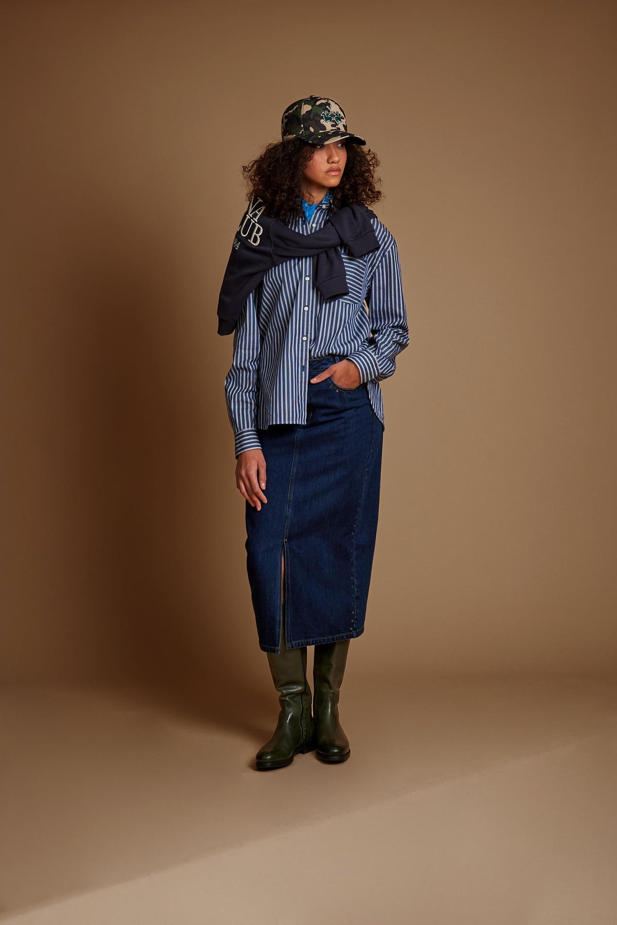 Women's striped cotton poplin shirt - Danila
