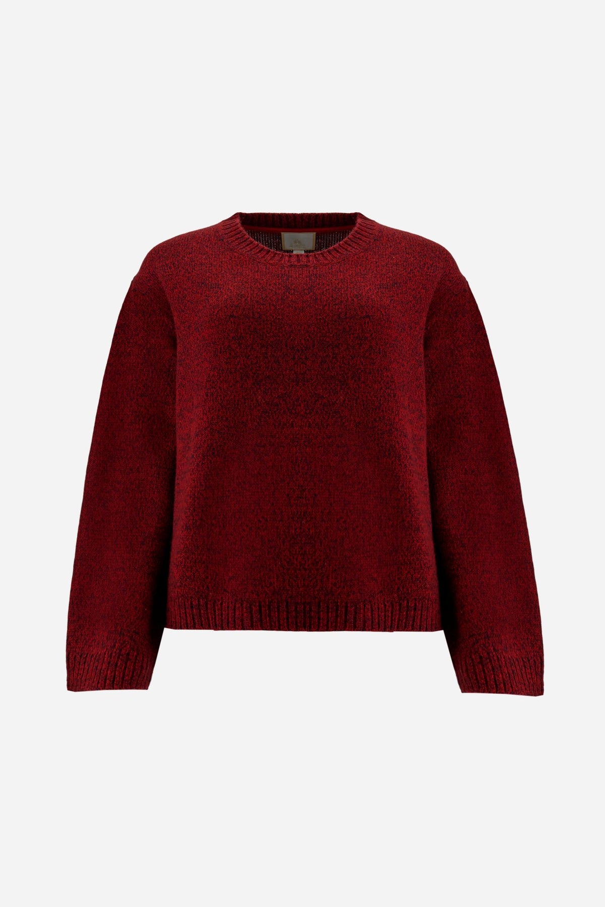 Women's crew neck sweater in melange lambswool blend - Edith