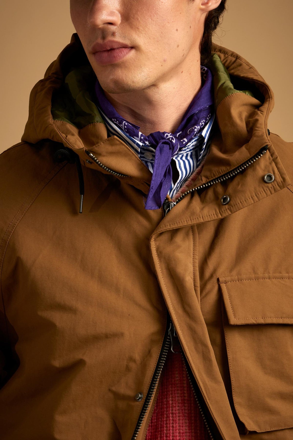 Men's padded parka in waxed canvas - Dom