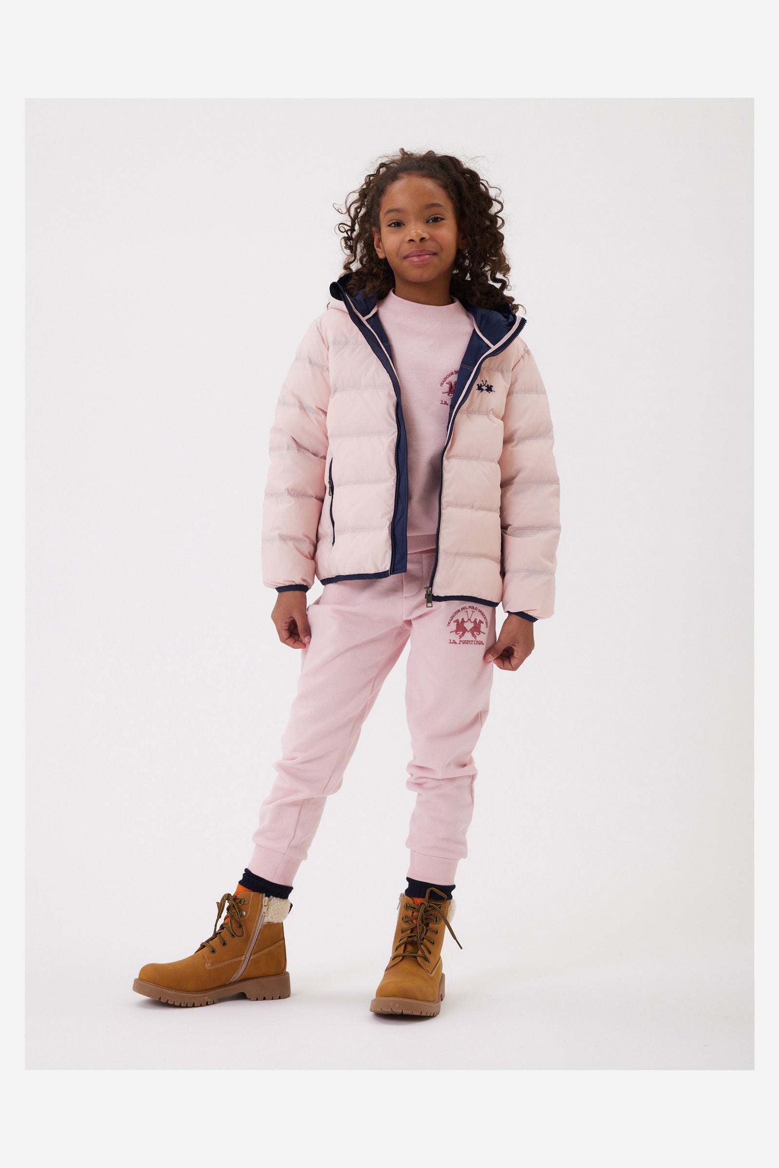 Girl's quilted bomber jacket with hood