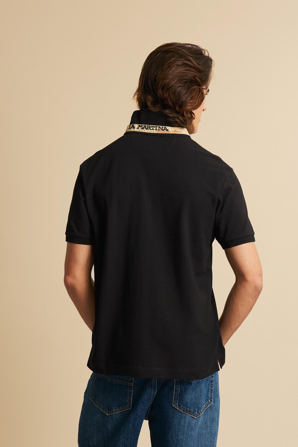 Men's regular fit polo with multicolor logo - Eduardo