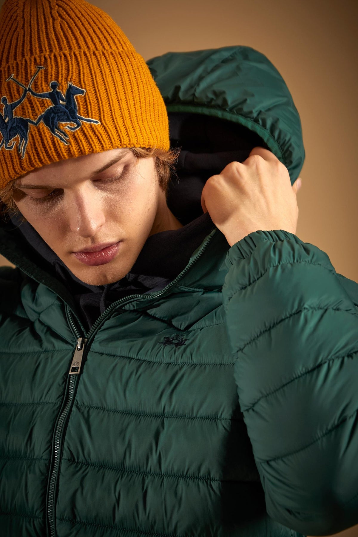 Men's nylon hooded down jacket - Delgado