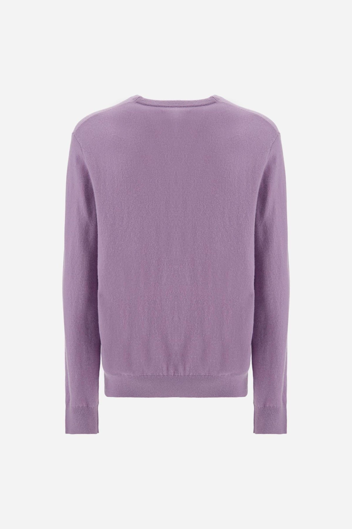 Men's crew neck lambswool sweater with tricolor logo - Ethan