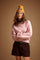 Women's crew neck sweatshirt in brushed cotton - Dariana