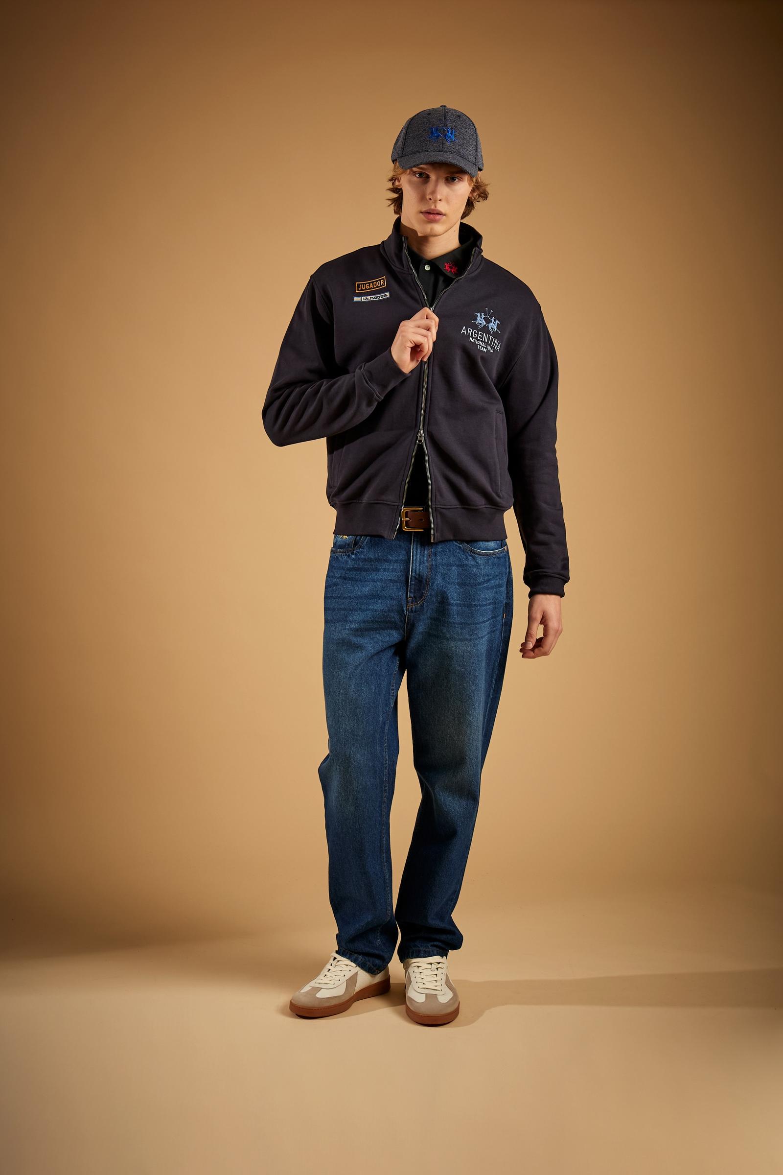 Men's full-zip sweatshirt in brushed cotton Argentina - Dafydd