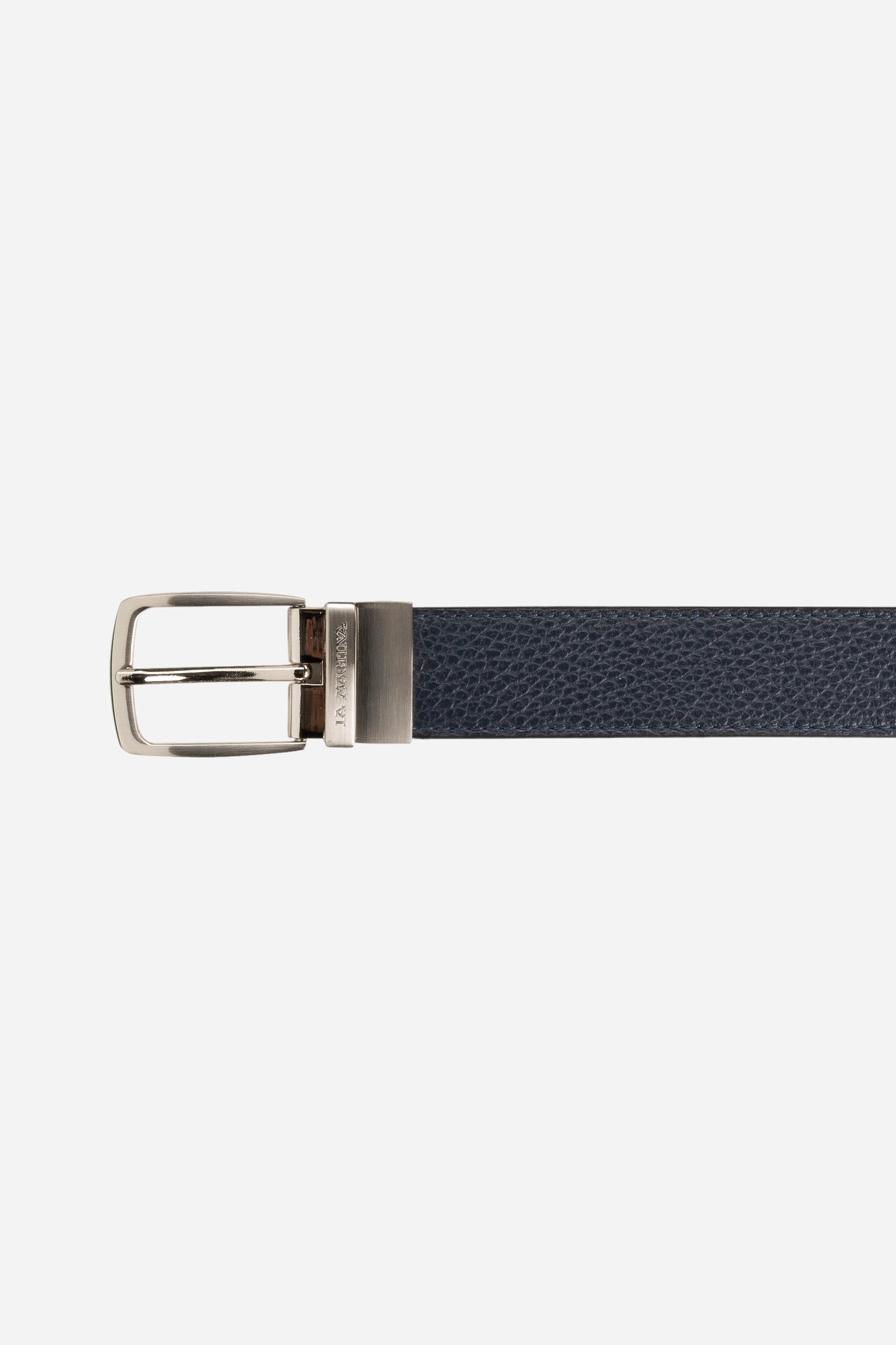 Ceinture unie en cuir bleu marine