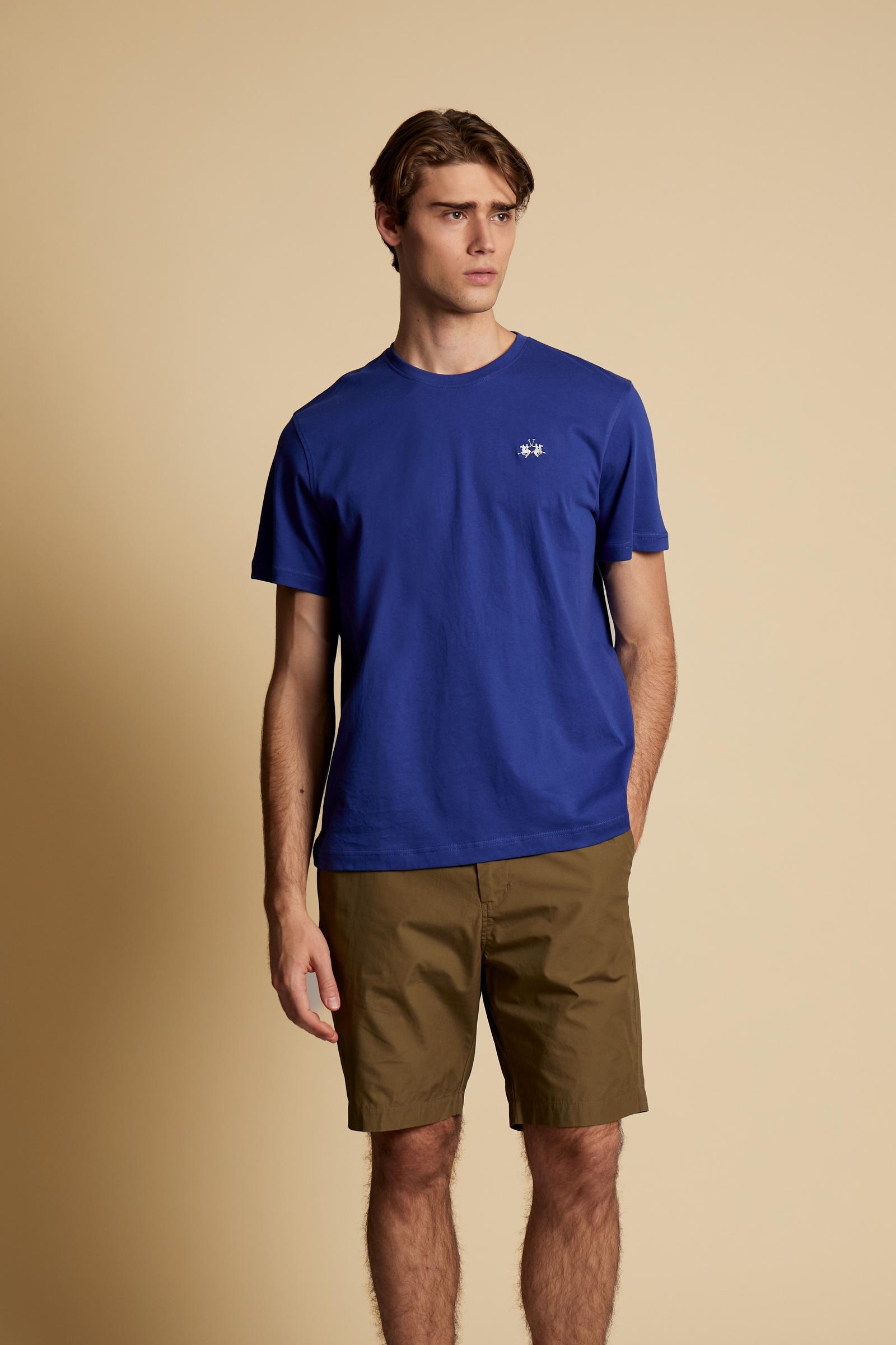 Men’s cotton jersey T-shirt with small logo - Serge