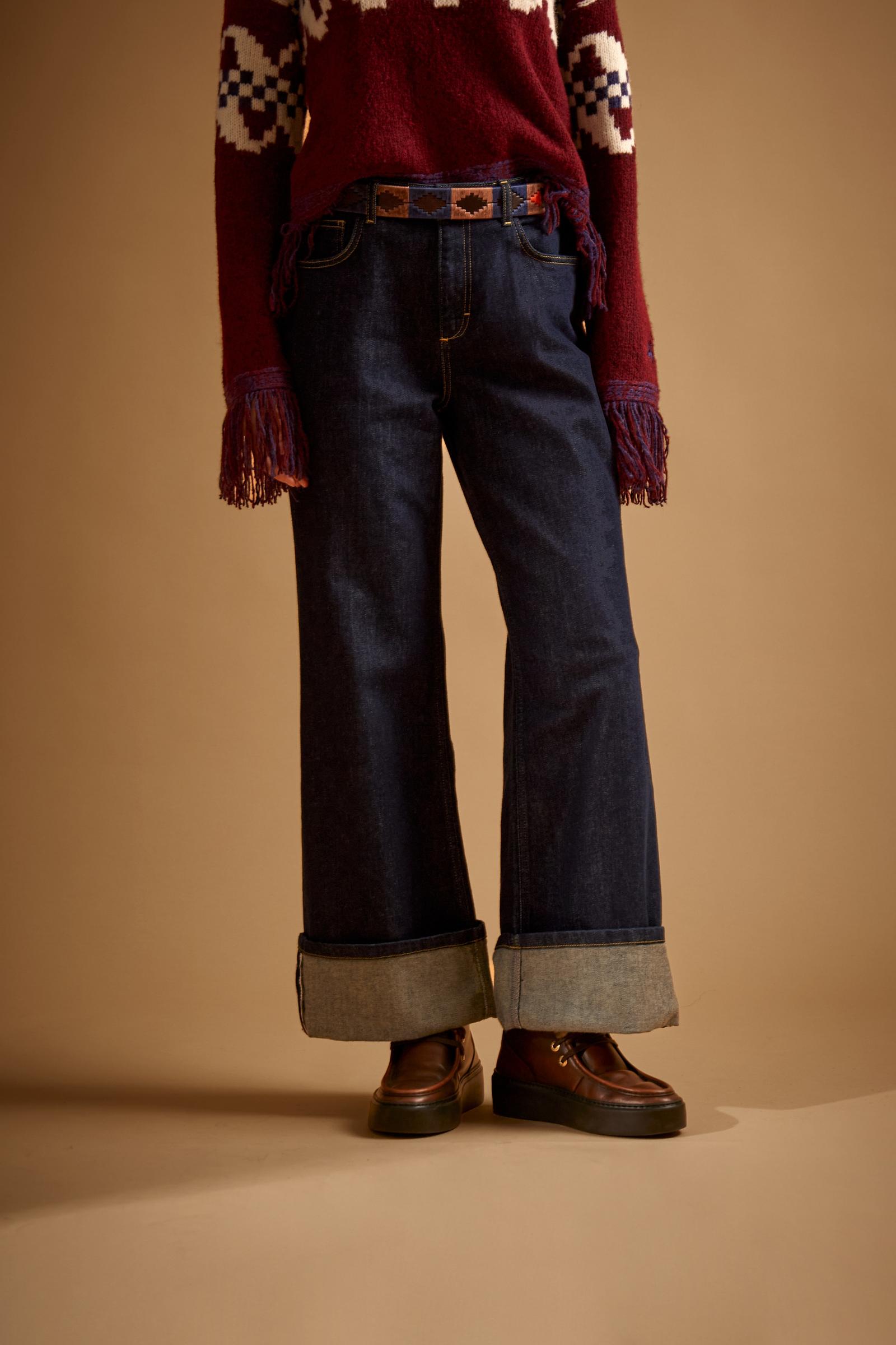 Women's jeans in extra dark denim cotton - Elena
