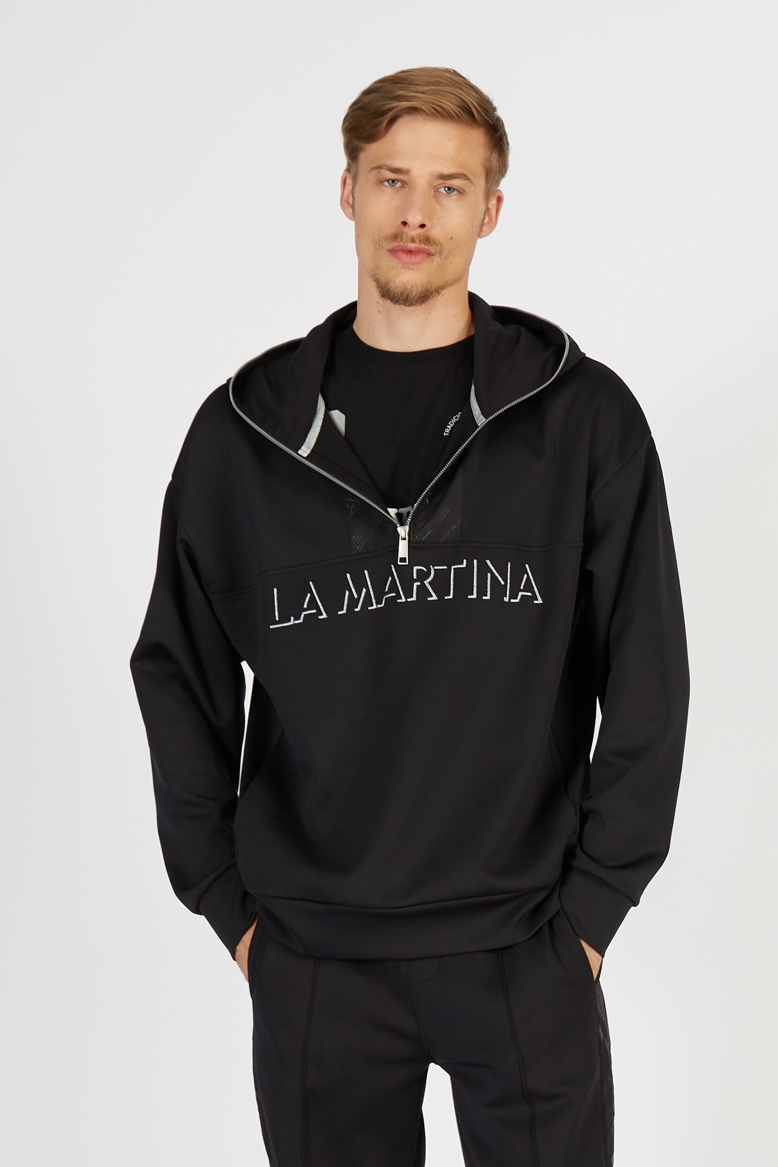 Sudadera de hombre en mezcla de algodón con manga larga oversize