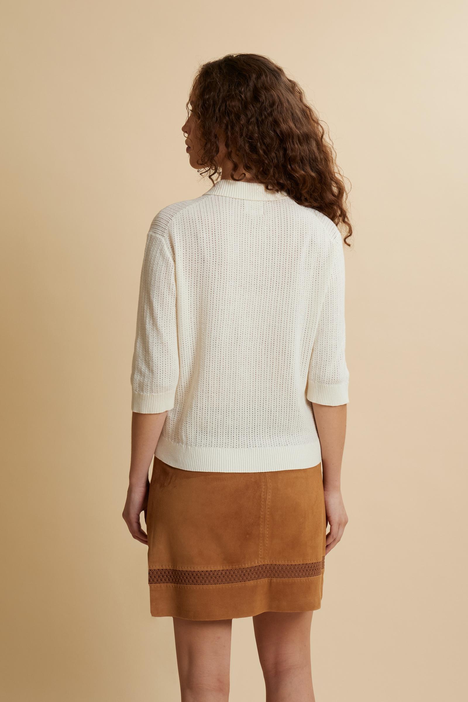 Women’s openwork knit polo with pockets - Cesia