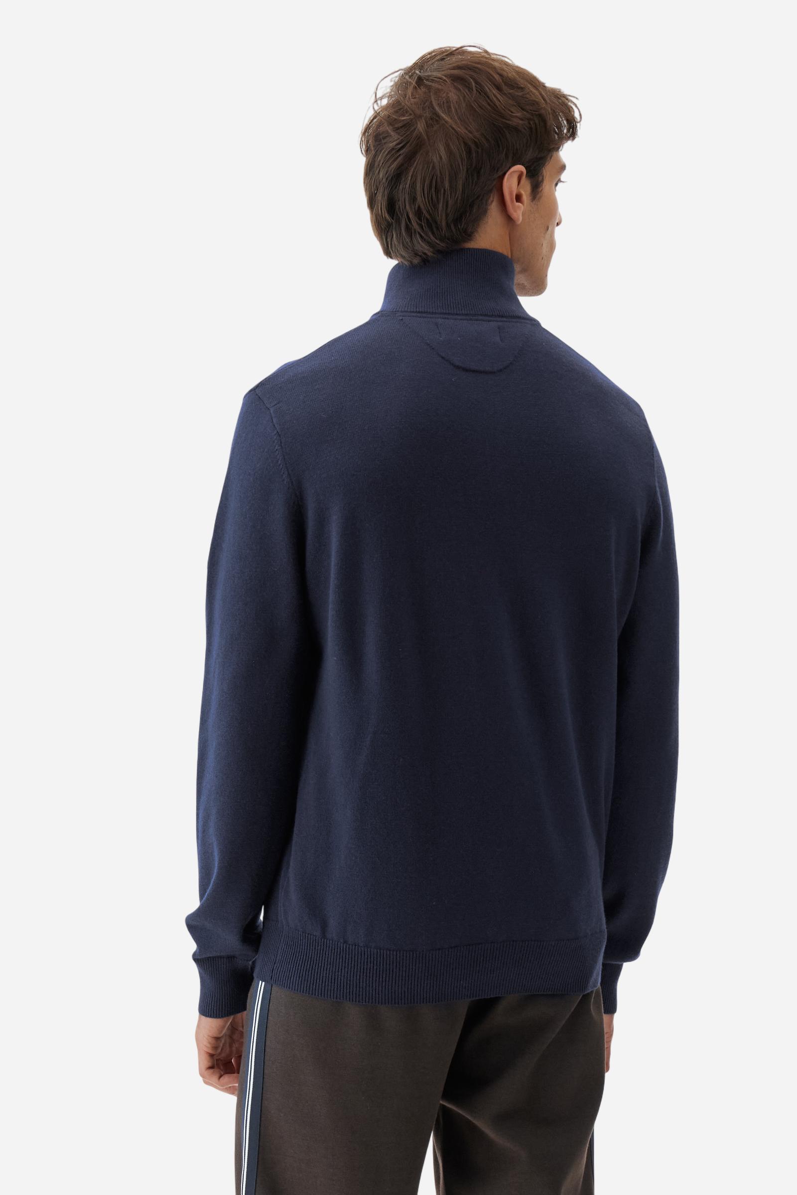 Men’s wool half‑zip mock‑neck sweater - Boulus