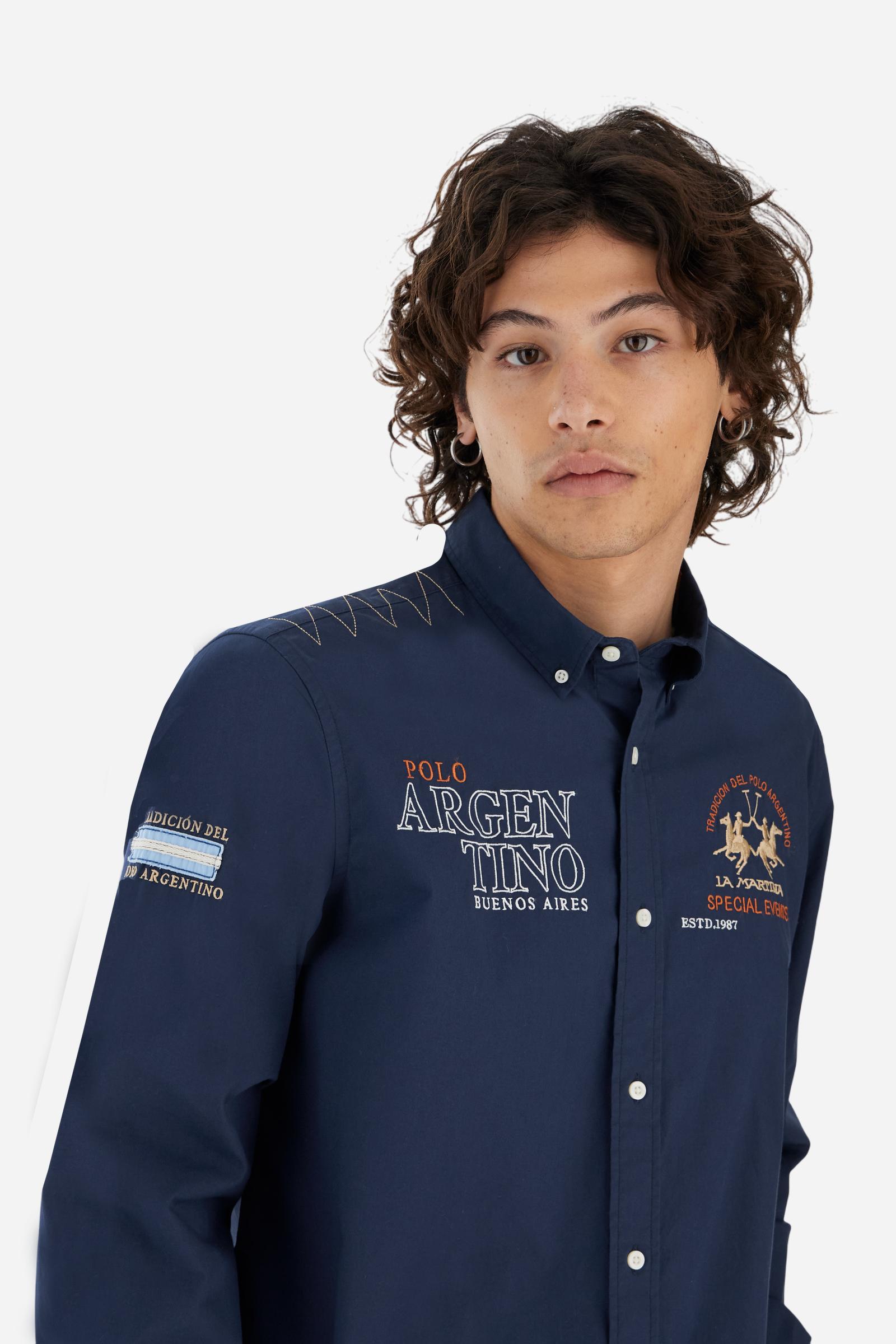 Camisa hombre popelina Argentina Logo - Rodolfo