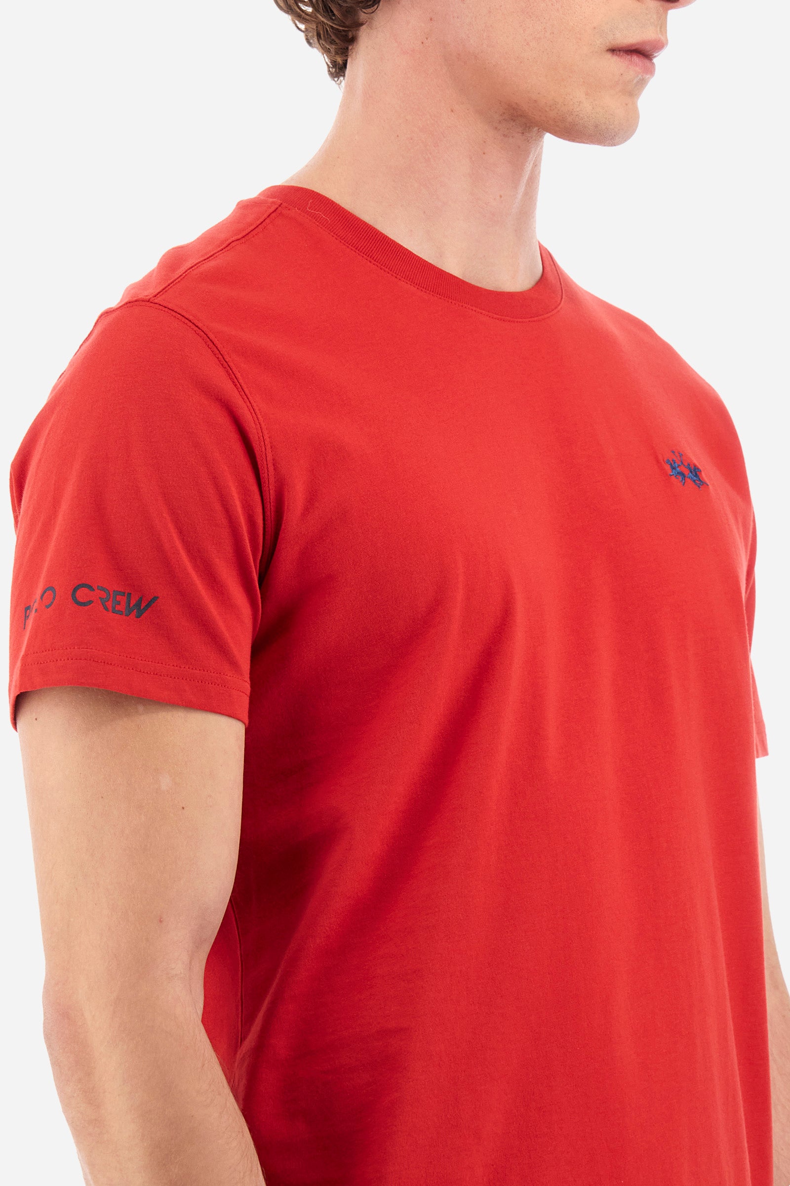 Baumwoll-T-Shirt mit Polo Crew Stickerei - Auguste