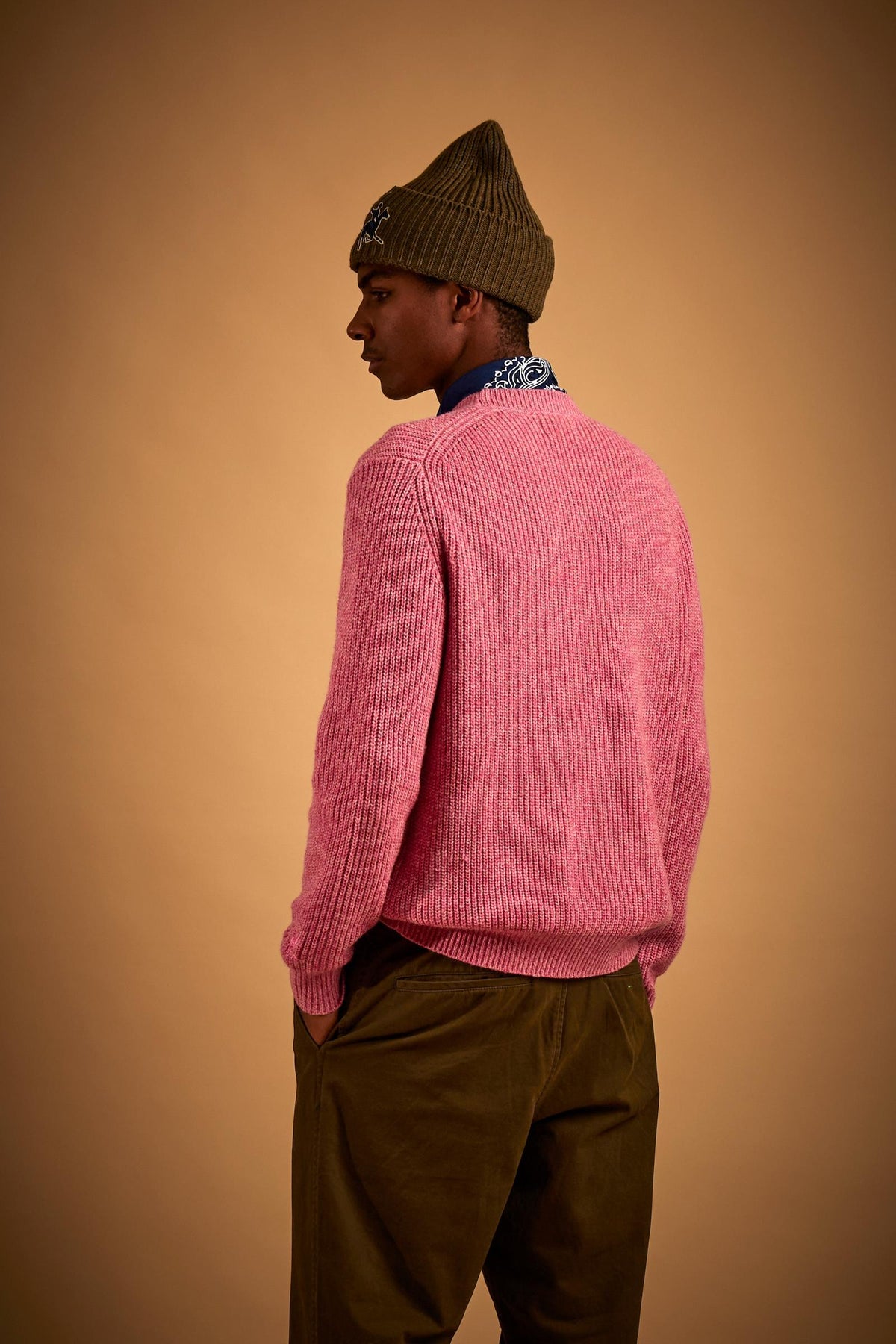 Men's crew neck mouliné lambswool sweater - Eddy