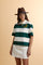 Polo rugby femme en jersey de coton épais à maxi rayure - Christina