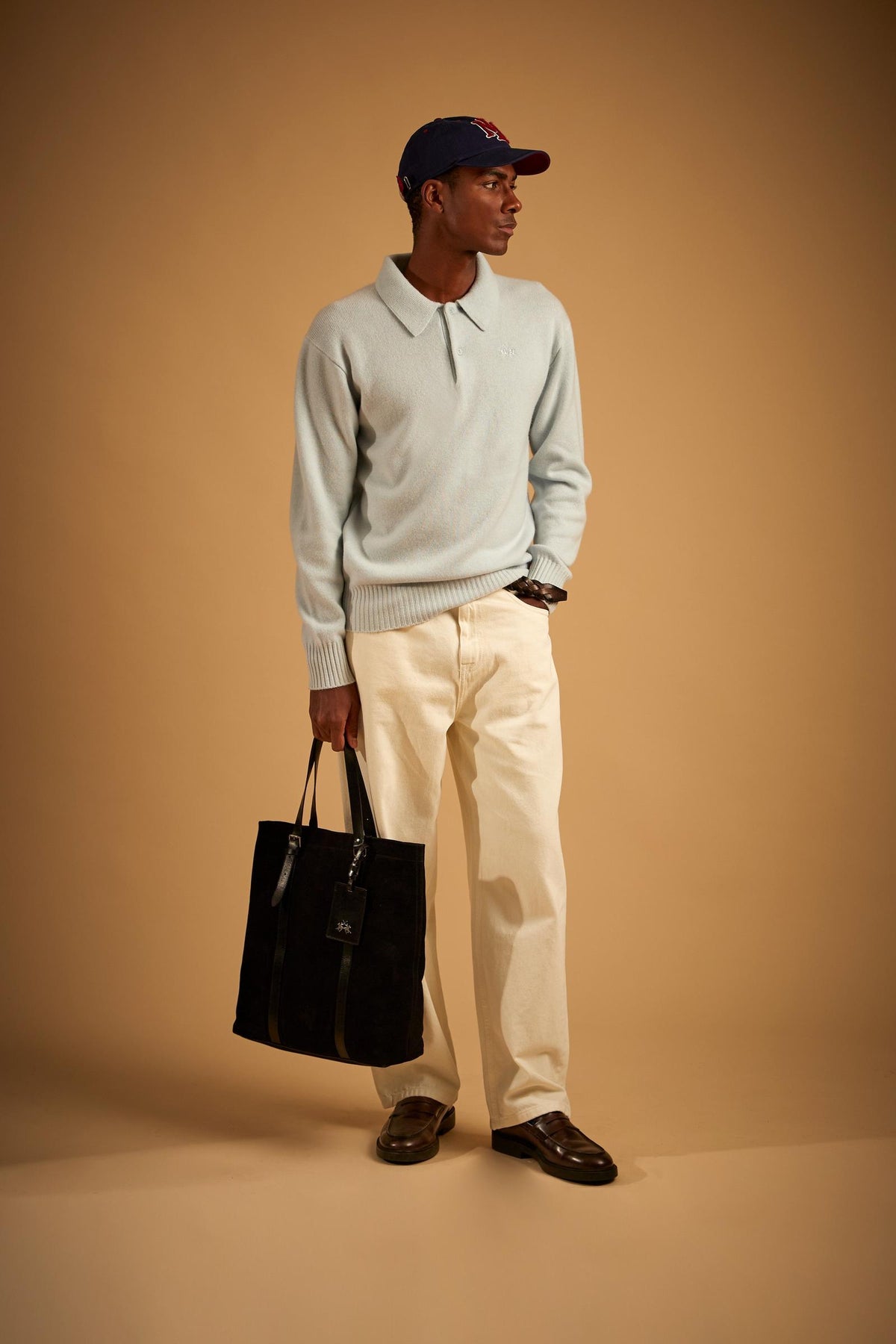 Men's polo shirt in cotton and wool knit - Euridice