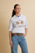 Women’s compact cotton knit polo with V-neck design. Maxi front intarsia logo for a refined look. - Off White                                                                                                                                                                                                                                                                                                                                                                                                                   