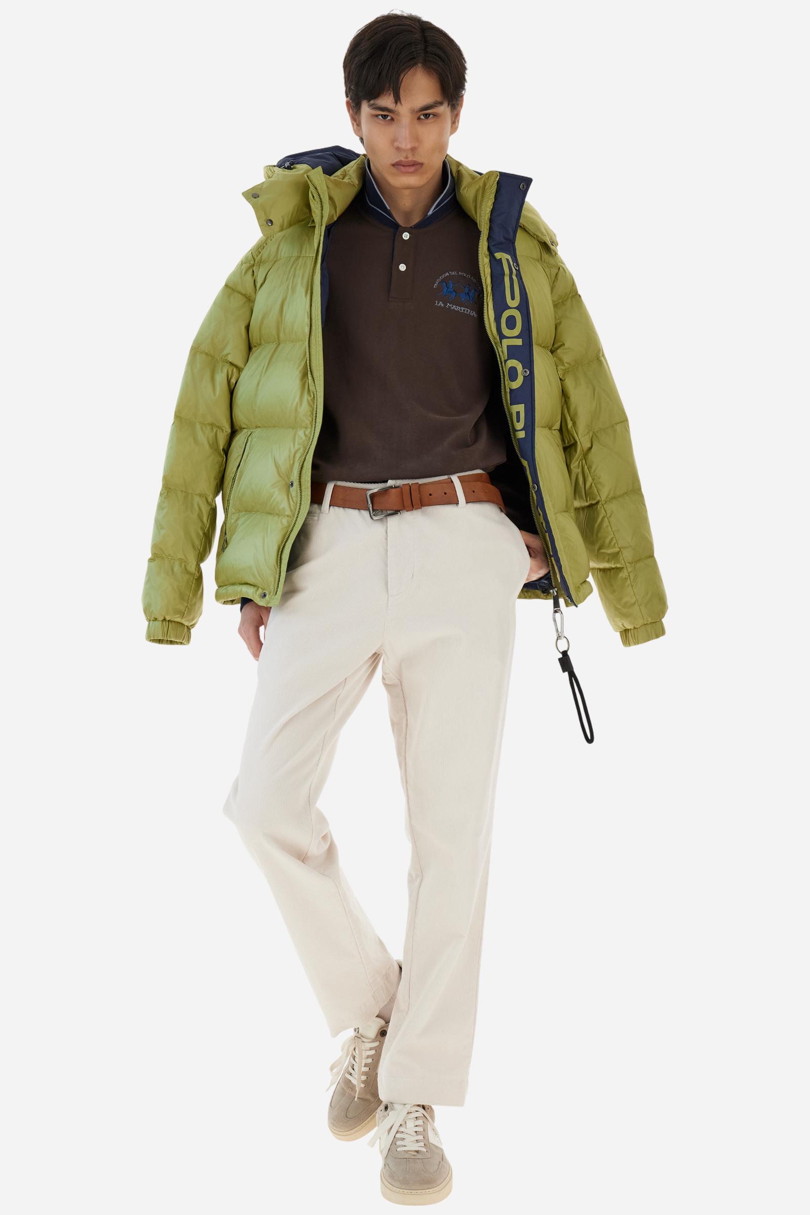 Men’s long-sleeve polo shirt in solid-colour cotton jersey with a warm, matte handfeel. Ribbed collar and cuffs with stripes and colour blocks in contrast, two personalised buttons and contrast details inside the collar. Patches and graphics on sleeves and chest celebrate the Official Polo Supplier team. The large multicolour logo is embroidered on the chest. Regular fit. The model wears size L. - Java