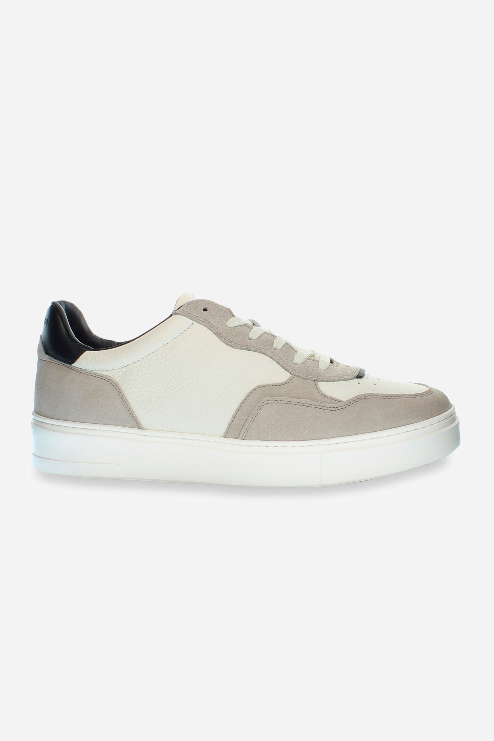 Men basket trainers in mixed suede-leather