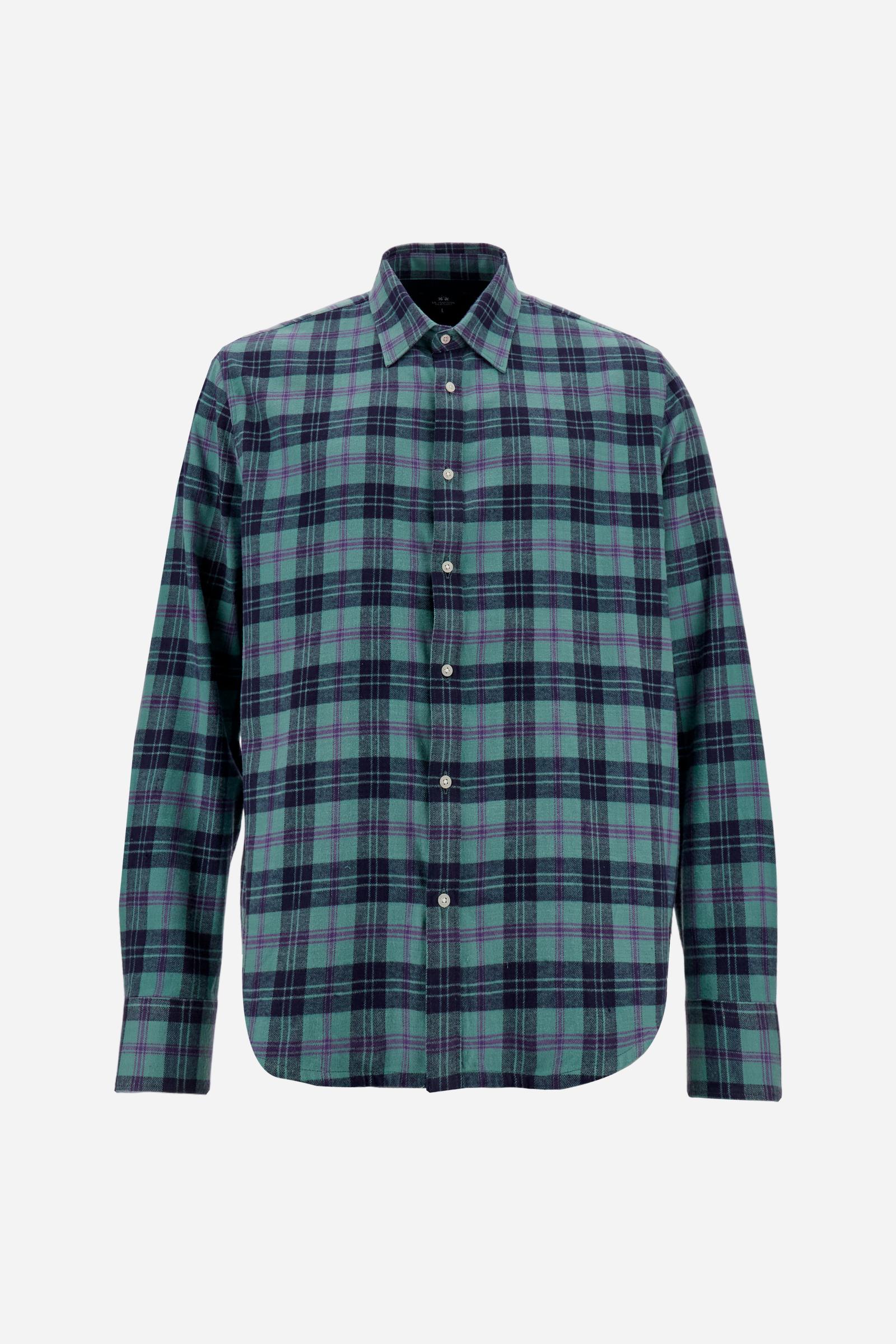 Men's check cotton flannel shirt - Den