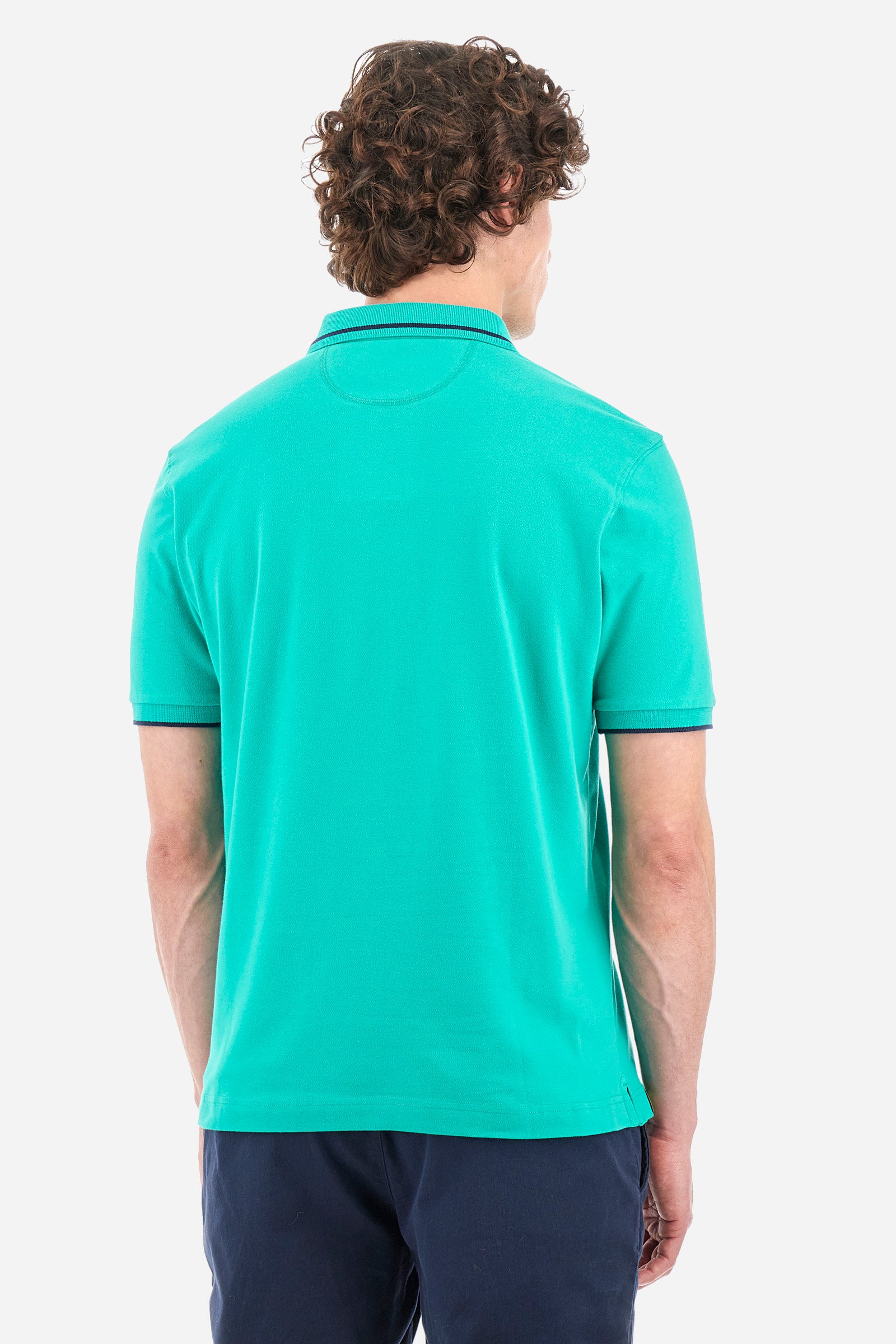 Regular-fit polo shirt in elasticated cotton - Yeshayahu