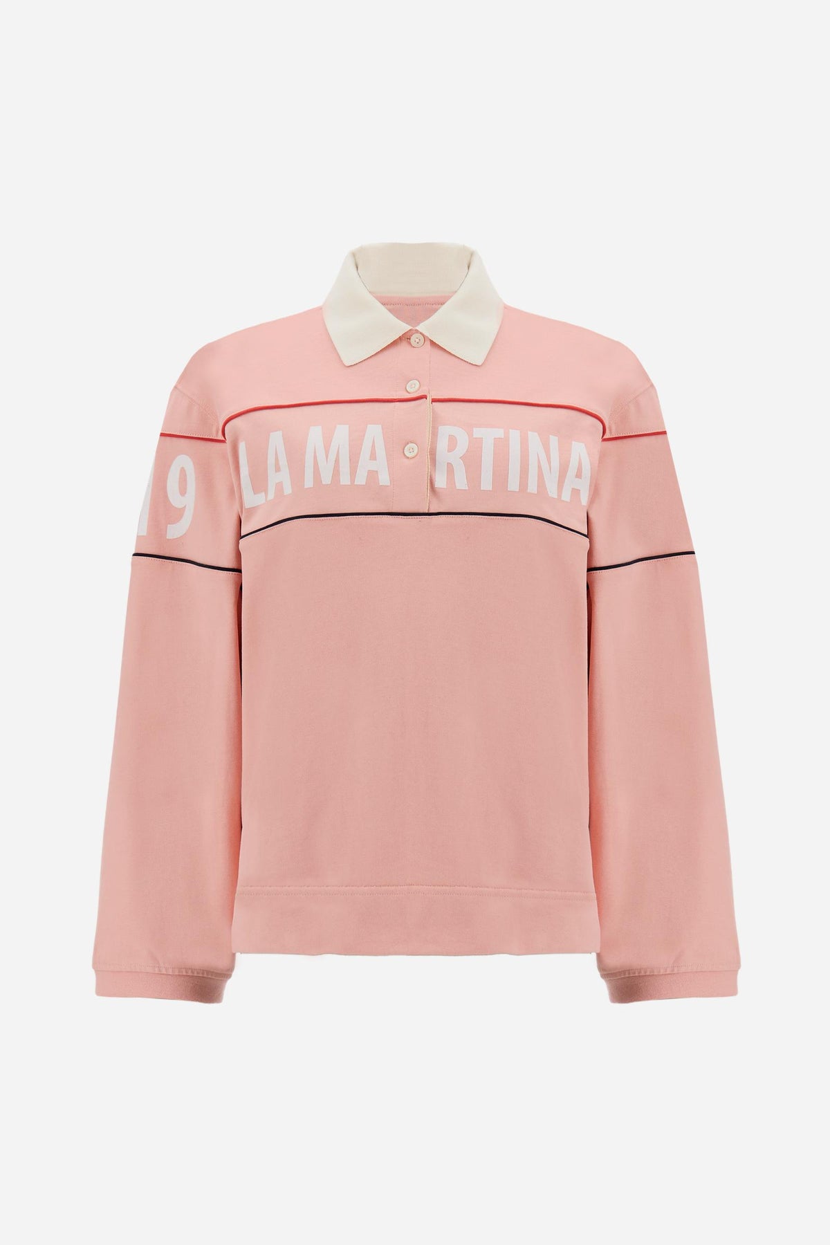 Polo donna maniche lunghe jersey con piping  - Ethelred