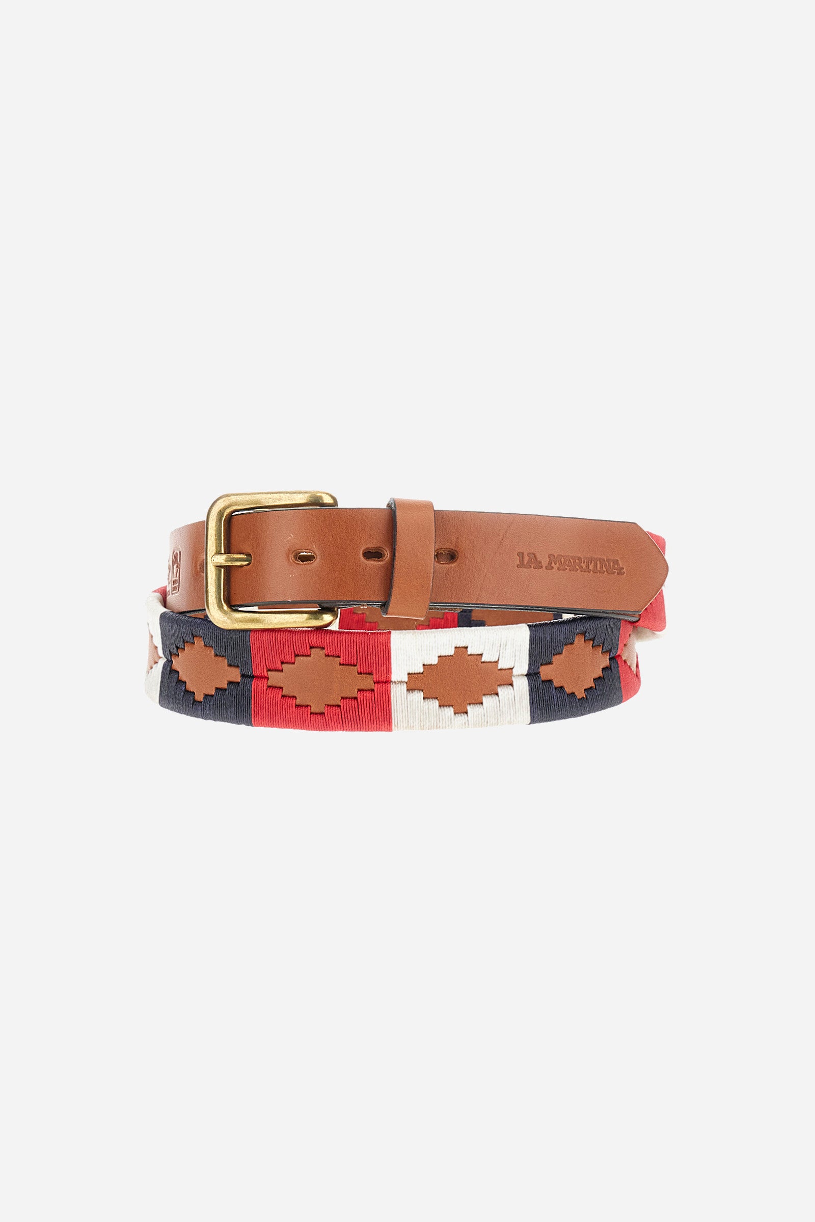 Men’s leather belt with multicolour embroidery – Argentina