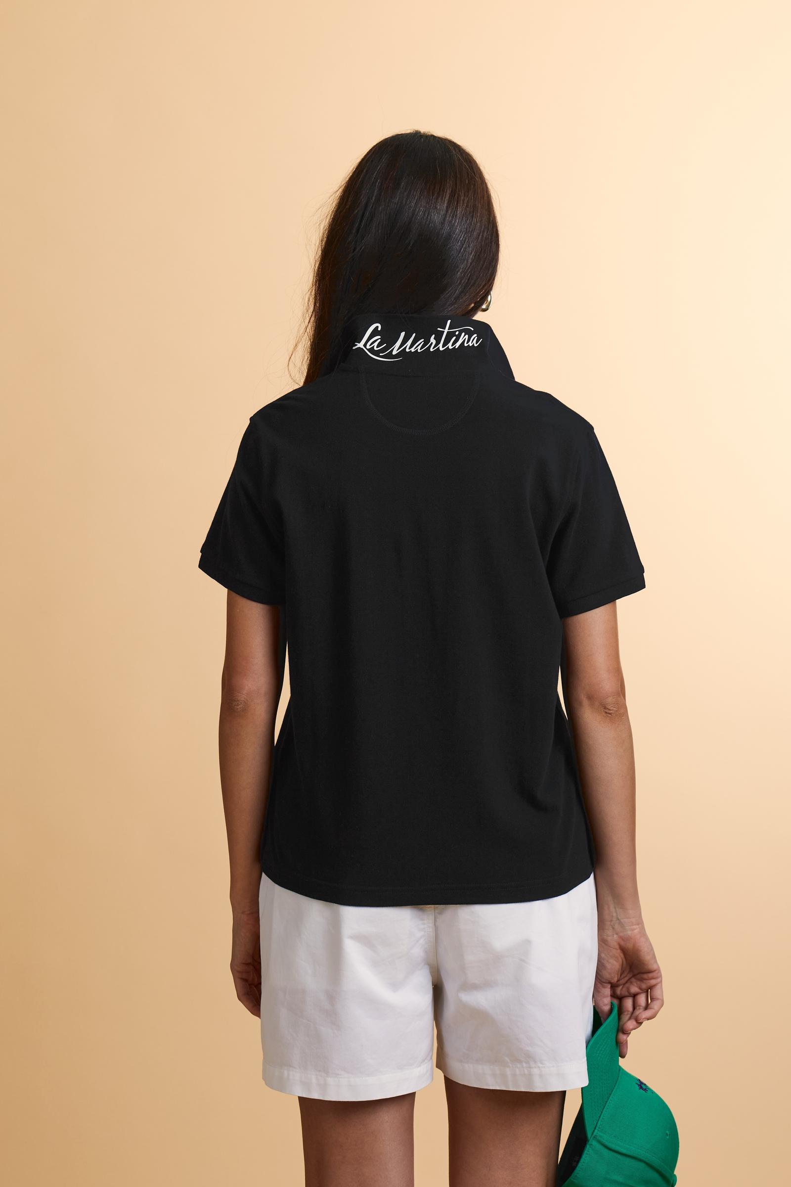 Women’s stretch piqué polo with regular fit. Iconic under-collar lettering and contrast chest logo. - Black                                                                                                                                                                                                                                                                                                                                                                                                                     