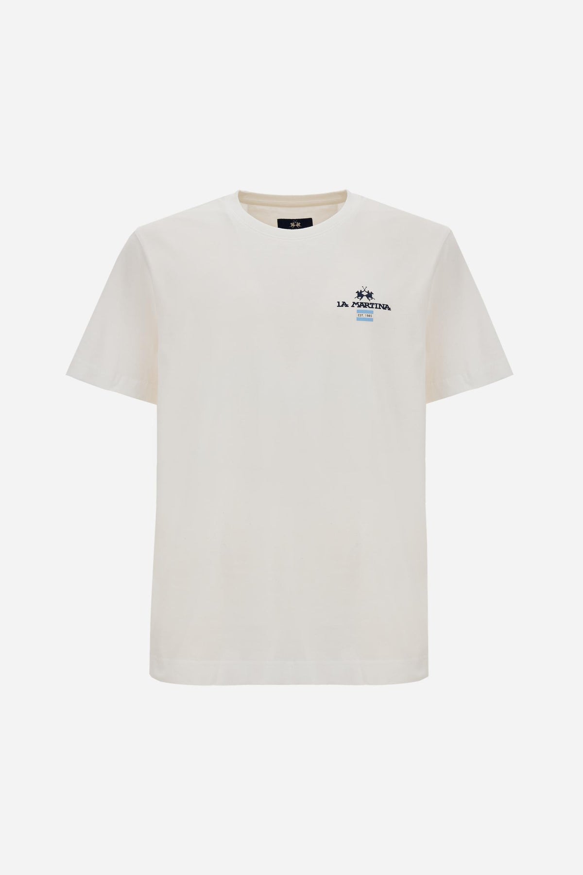 Tshirt uomo manica corta jersey di cotone con logo stampato Argentina – Elian