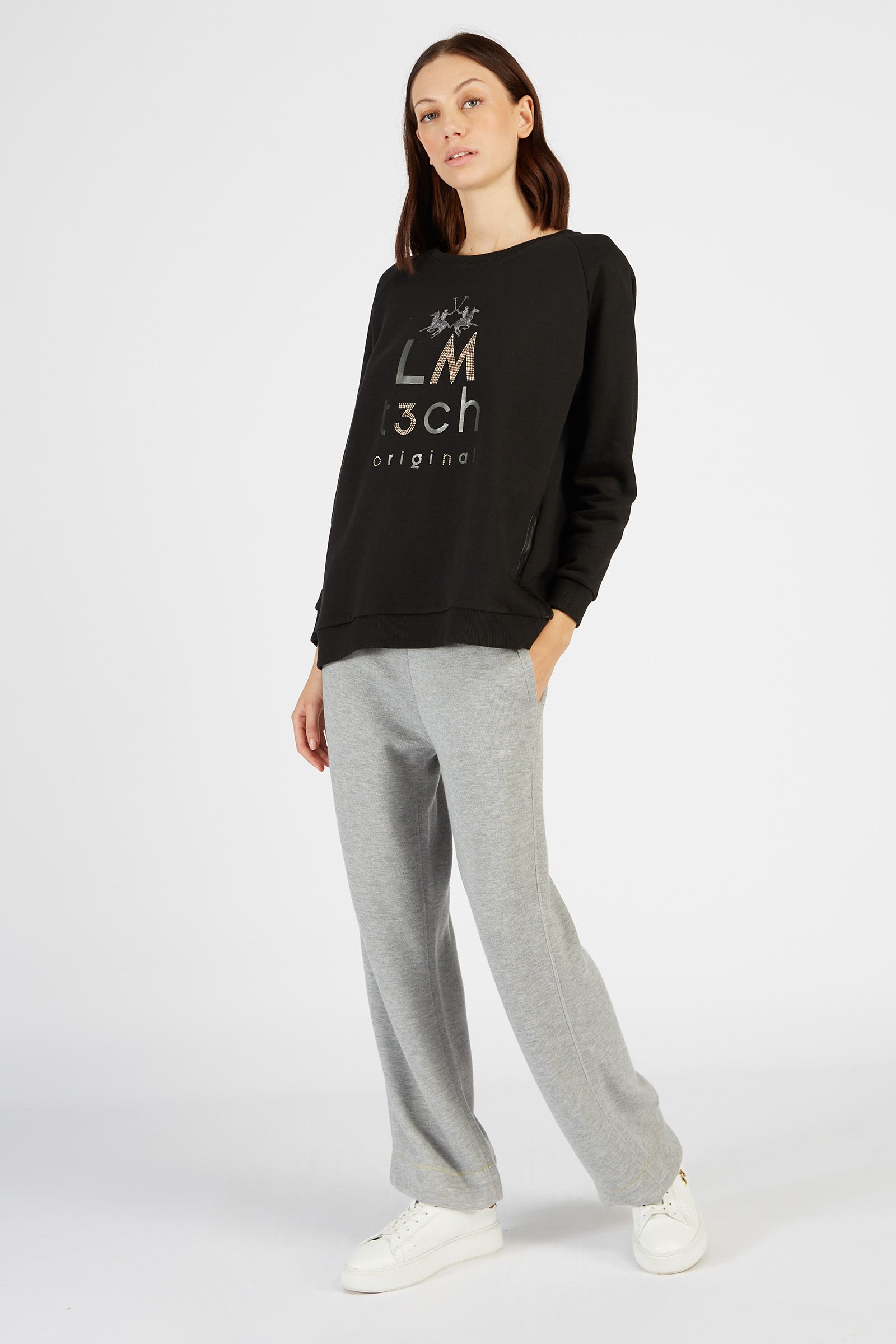 Damen-Sweatshirt mit Rundhalsausschnitt Jet Set aus Baumwoll-Mix