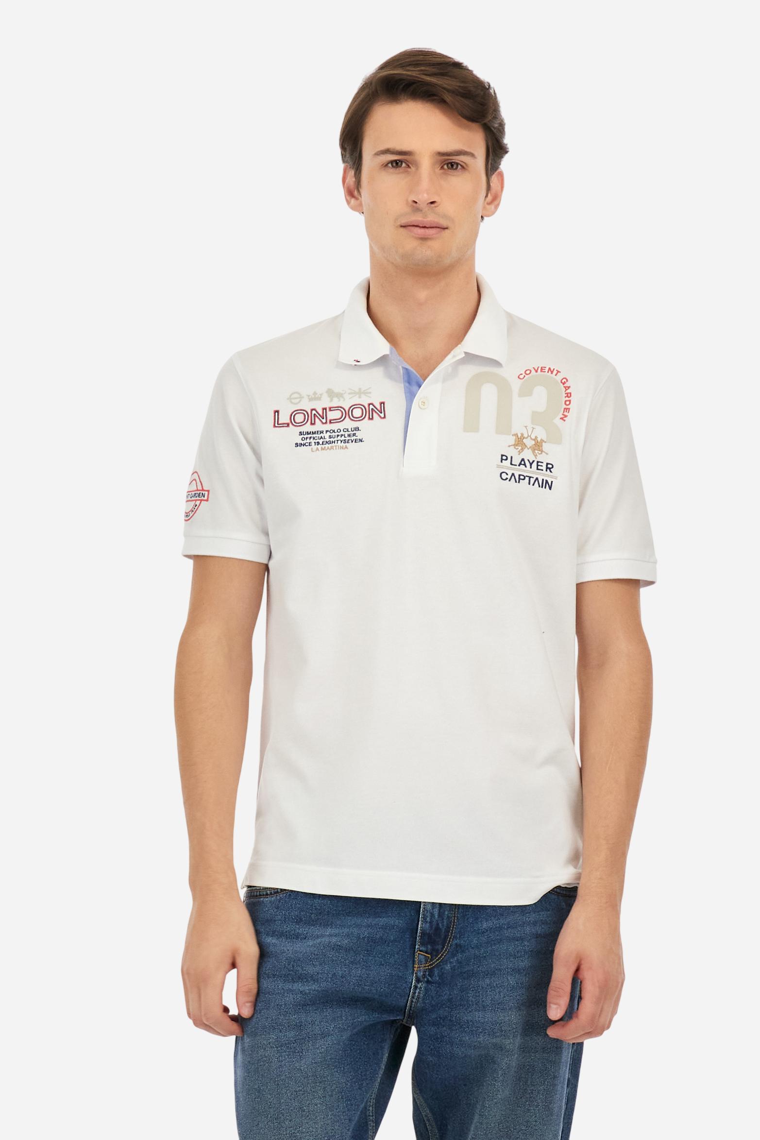 Polo shirt in stretch piqué cotton in regular fit - Adam