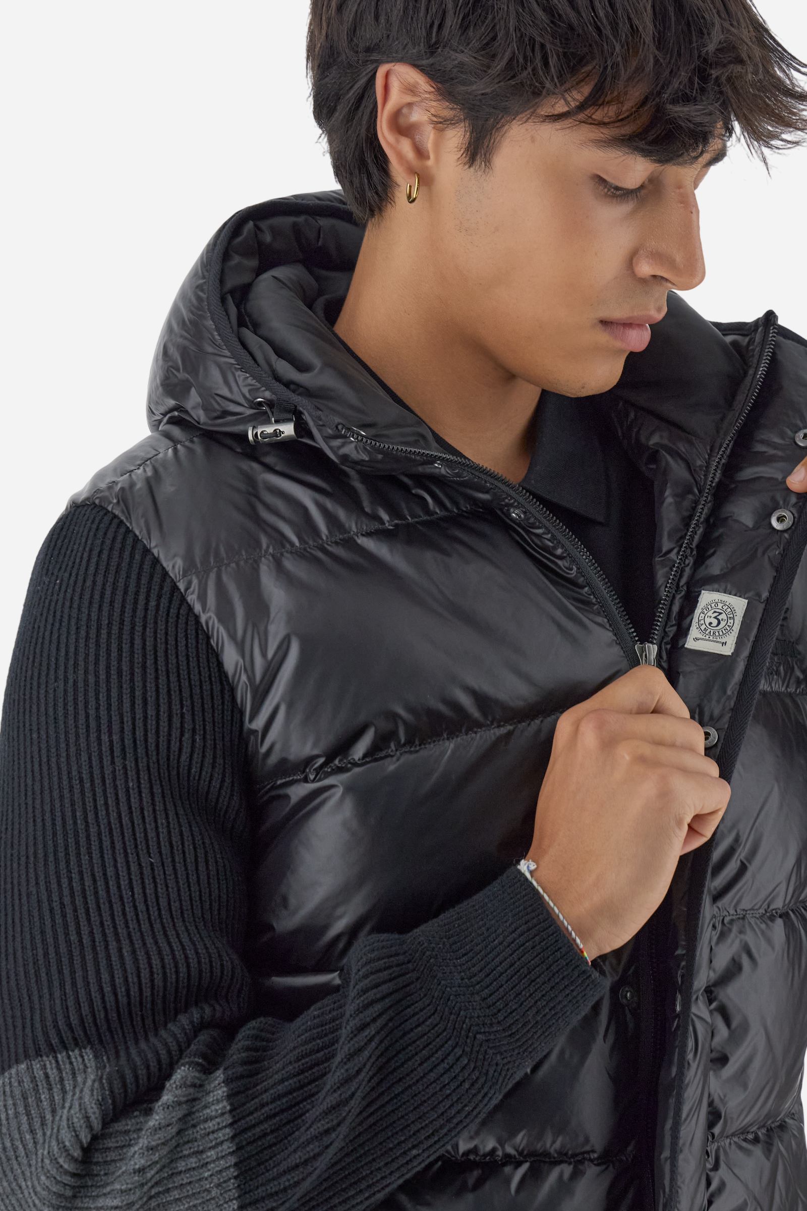 Plumífero hombre nailon iridiscente mangas de punto - Baptist