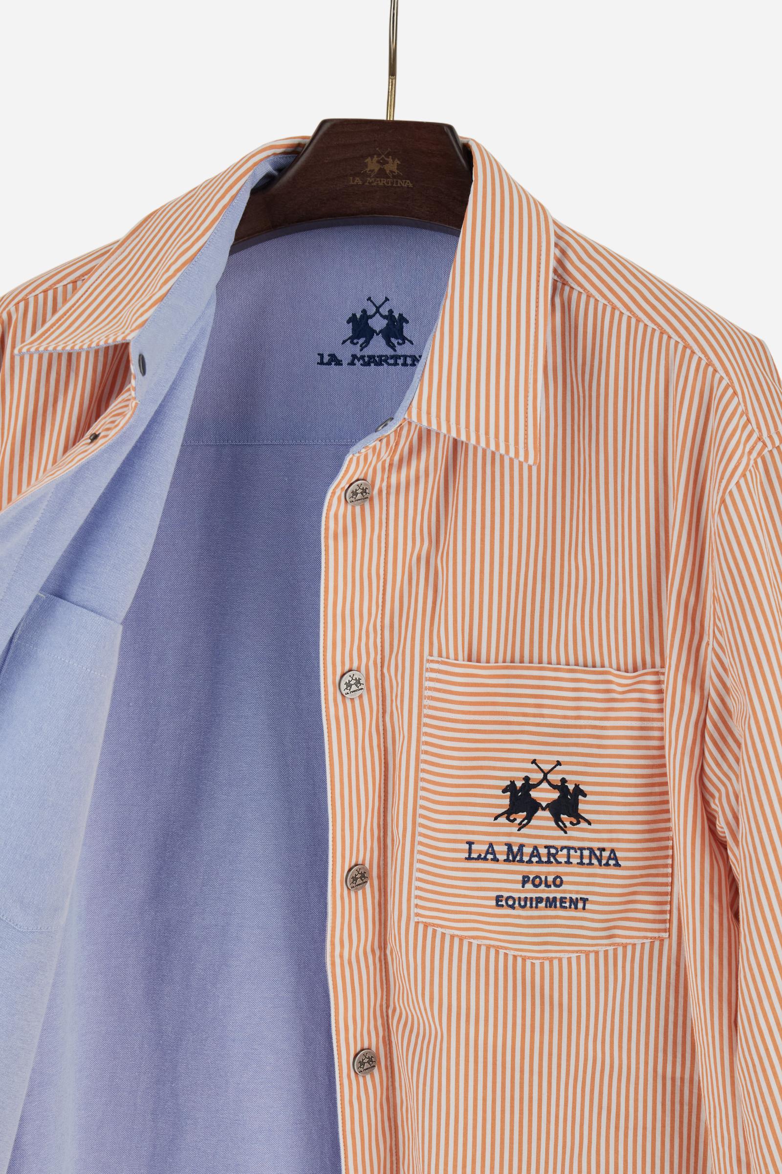 Overshirt uomo double-face in oxford e cotone rigato - Chile