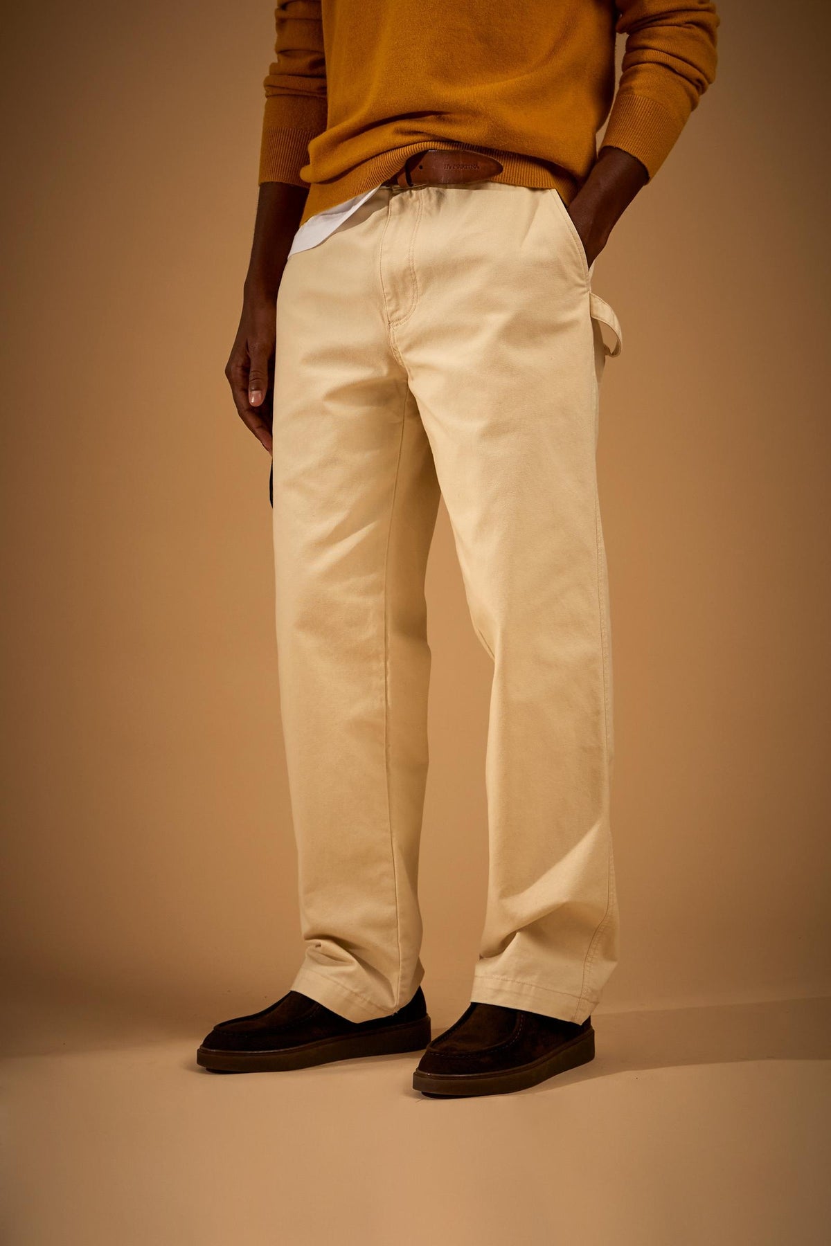 Men's Carpenter Pants in Cotton Canvas - Elvio