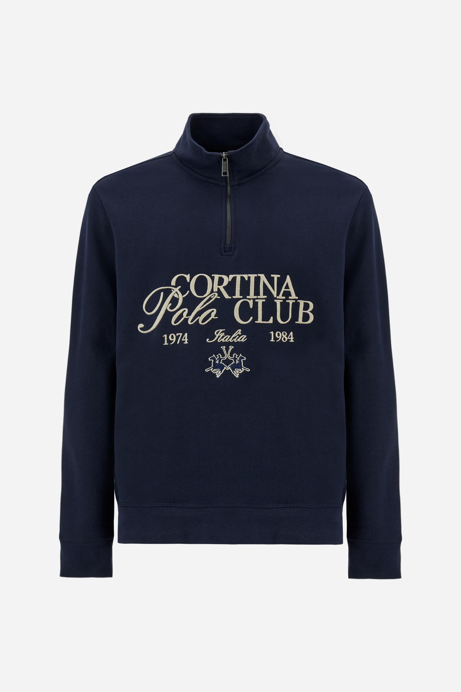 Men's half-zip sweatshirt in brushed cotton Cortina - Dominic
