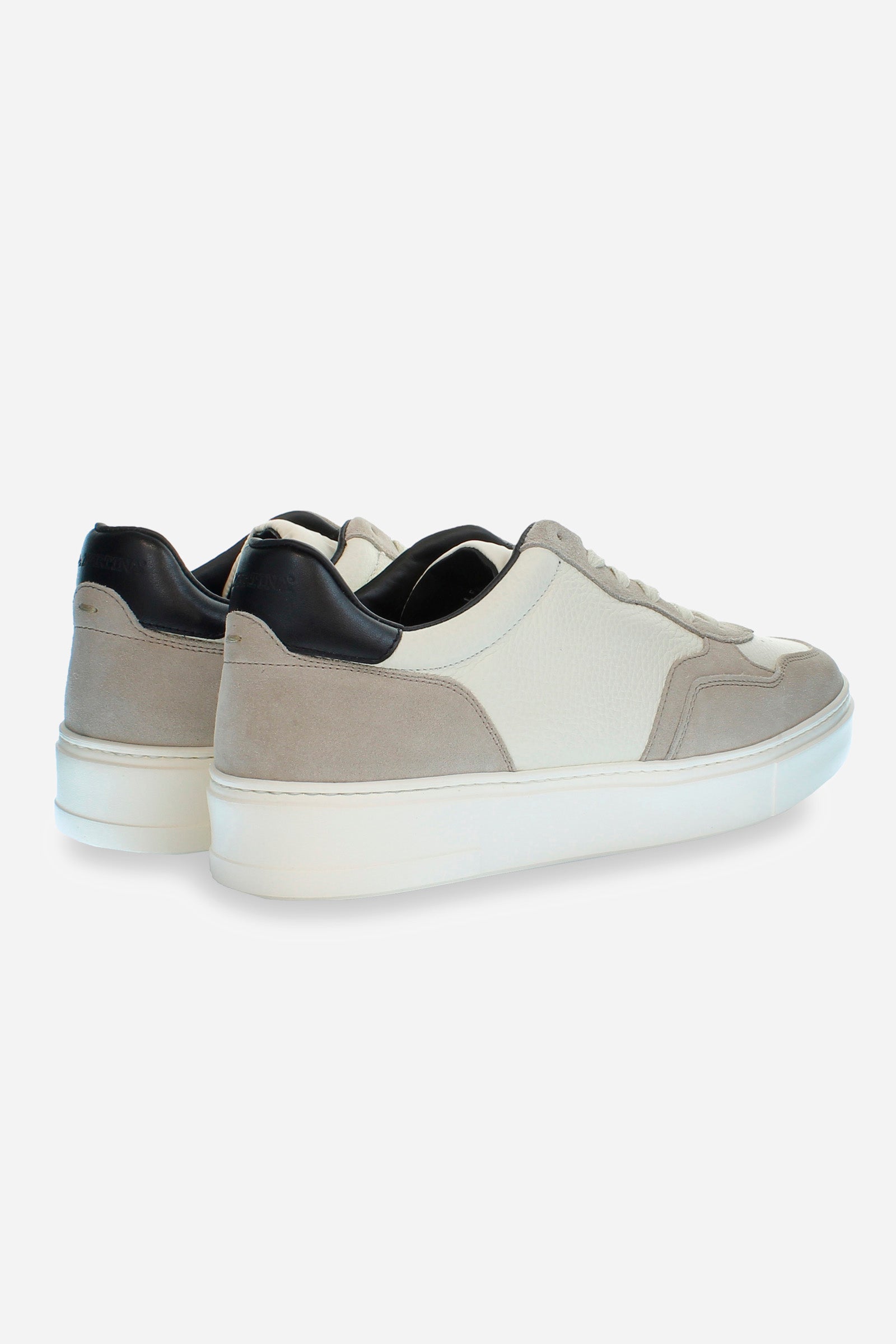 Men basket trainers in mixed suede-leather