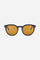 Panthos model sunglasses in acetate material. With a classic style, it features a small logo in a contrasting tone on the initial part of the rod and on the crystal lenses which are on anti-reflection. The light black frame makes it easy to wear, while the coloring allows you to wear the glasses with any look and always be fashionable. - BLUE/AVANA BLOND