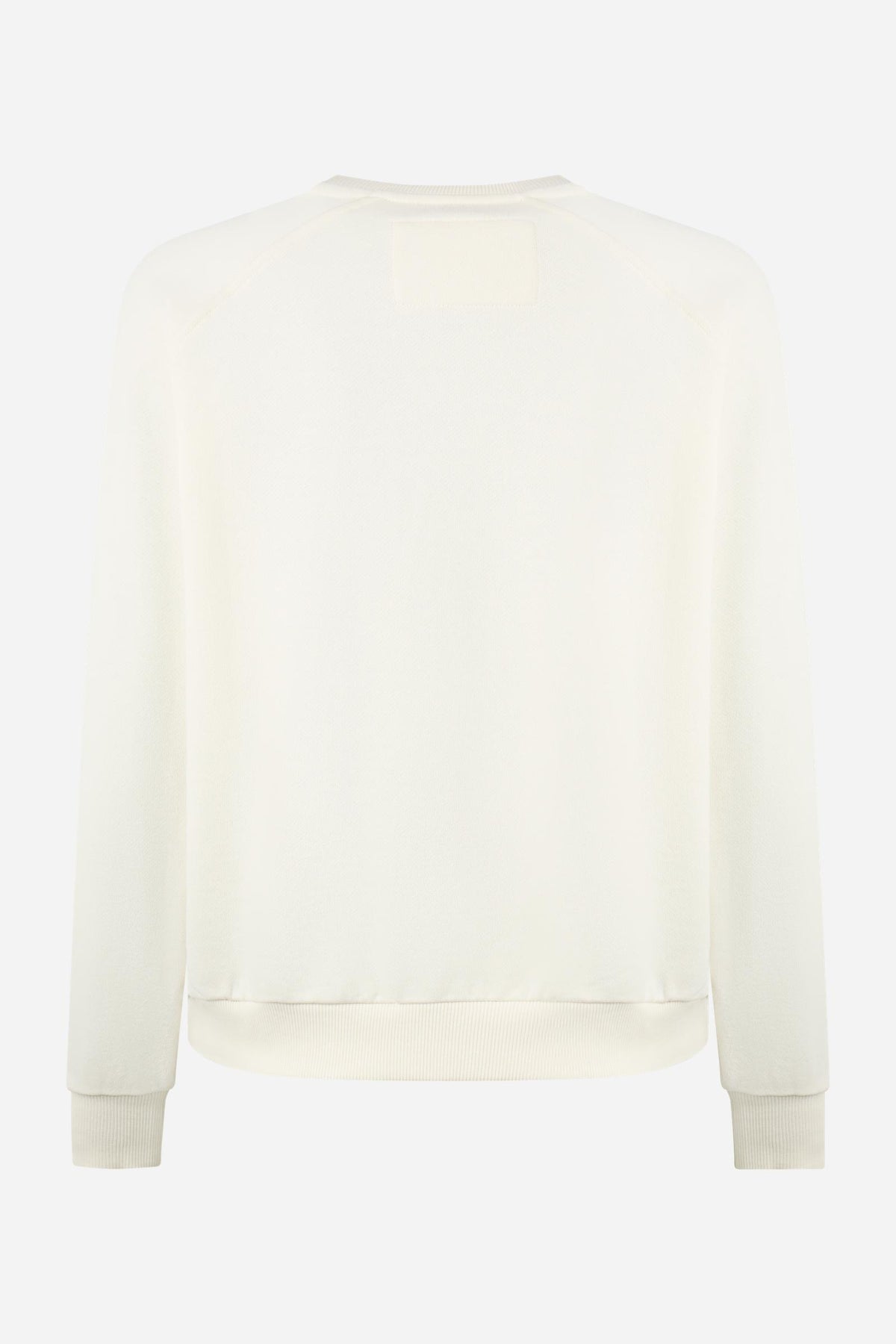 Women's long-sleeve sweatshirt in soft brushed cotton with ribbed crew neck, cuffs, and hem. Relaxed fit with embroidered large Cortina Polo Club logo for style and comfort. - Pristine