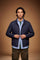 Men's quilted nylon jacket with polyamide lining and polyester padding for lightweight warmth, high collar, zip and snap closure, patch pockets, and a clean, regular fit. - Navy Blazer