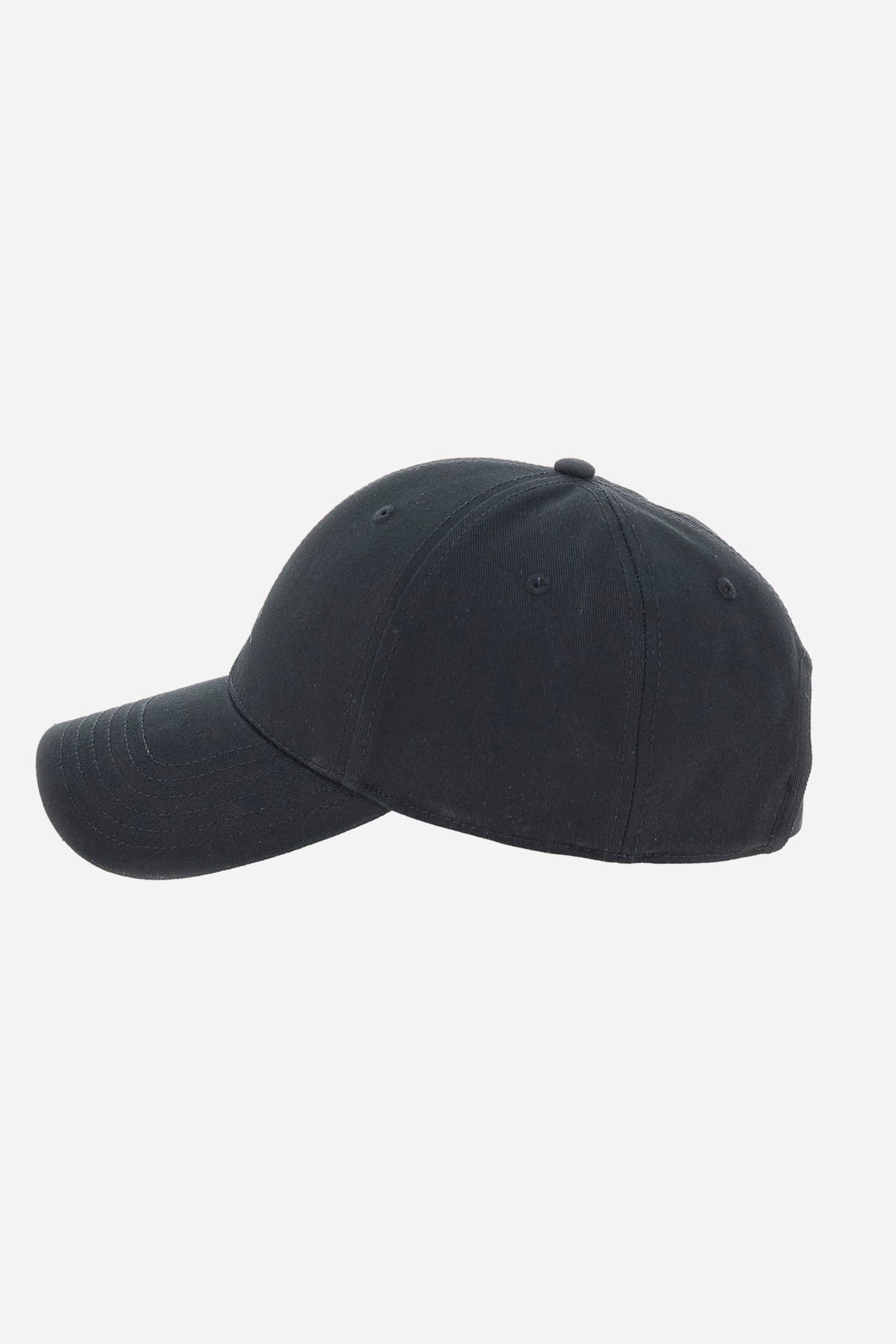 Unisex peaked baseball cap Made in solid-coloured 100% cotton twill. Contrasting embroidered La Martina logo on the front. Adjustable fastening with custom metal buckle at the back. - Black