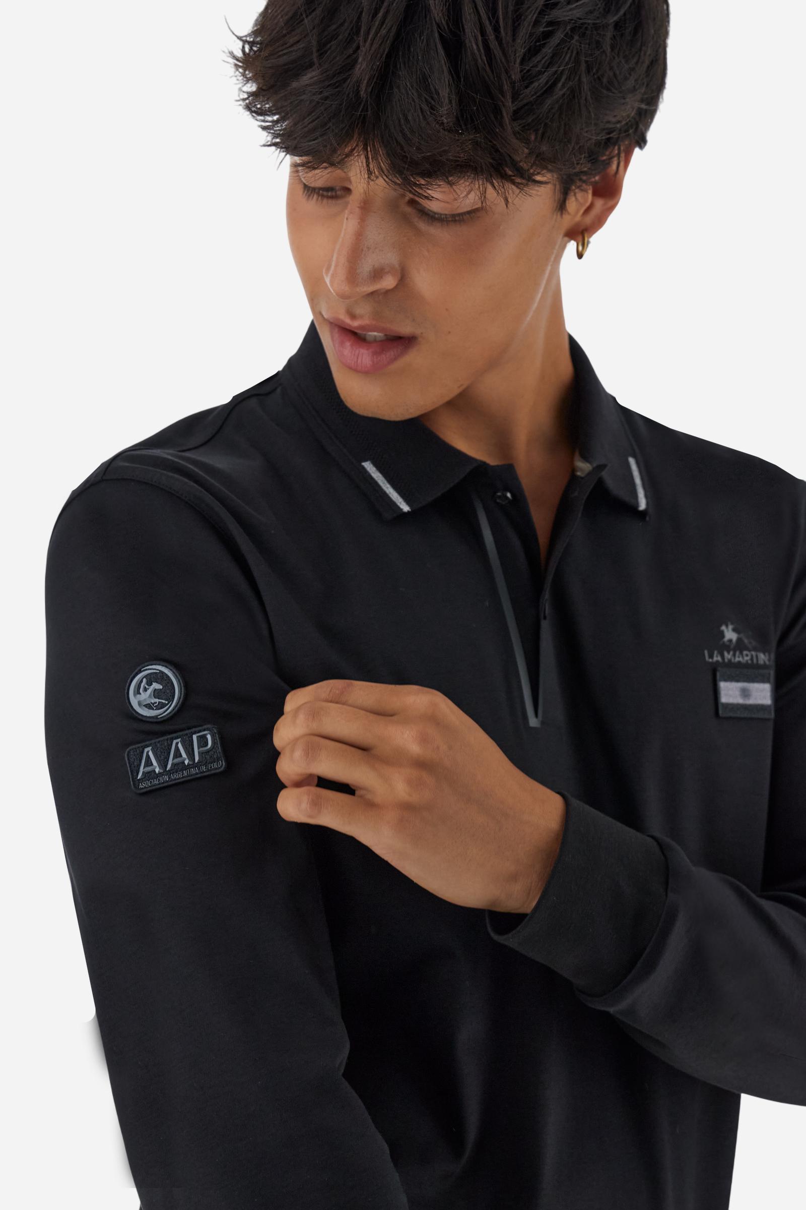 Polo hombre manga larga jersey fluido AAP - Booker